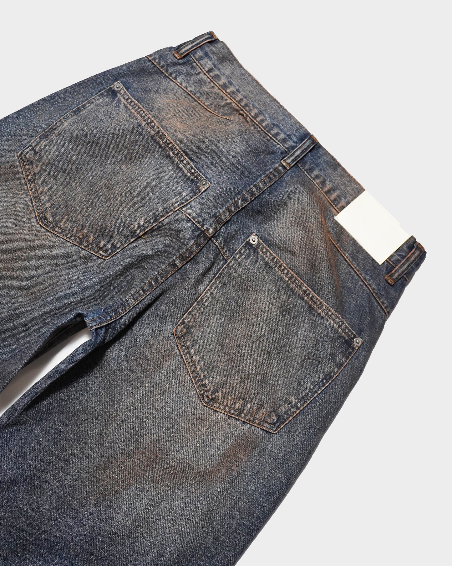 SIDE SEAM SEMI-FLARE SLUB JEANS