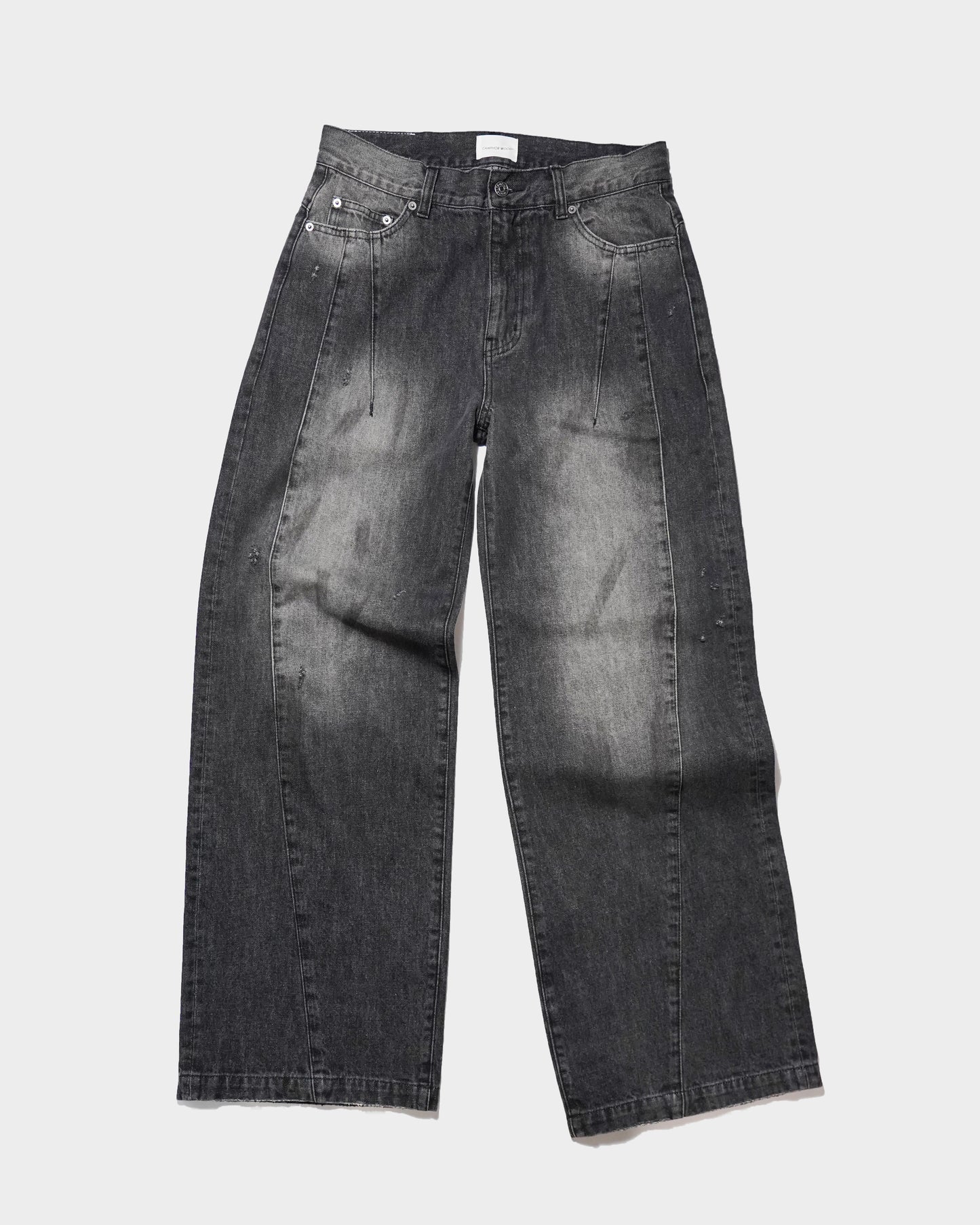 SIDE SEAM SEMI-FLARE SLUB JEANS