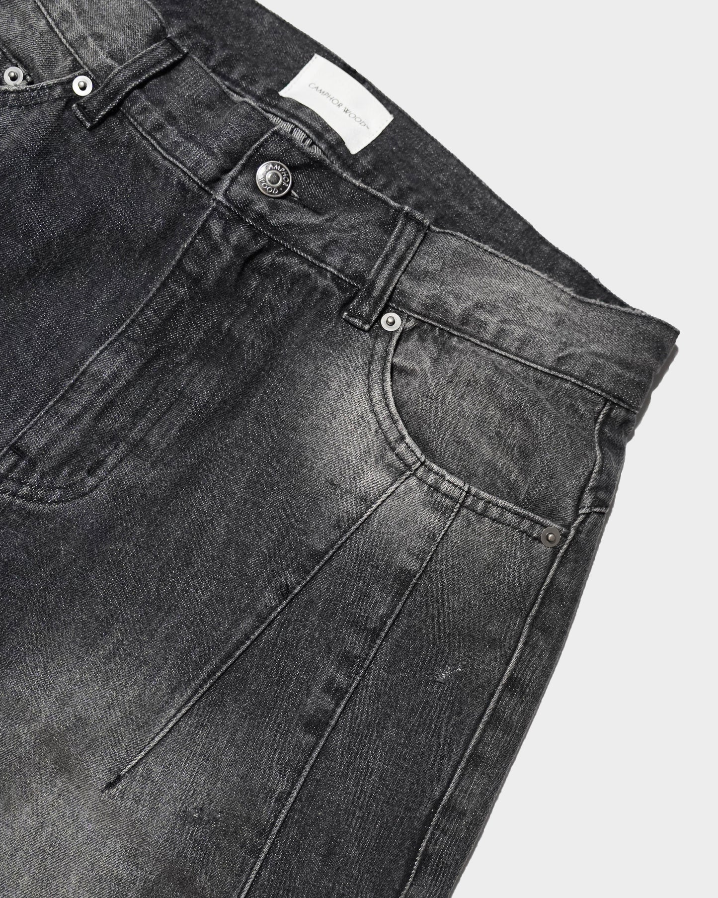 SIDE SEAM SEMI-FLARE SLUB JEANS
