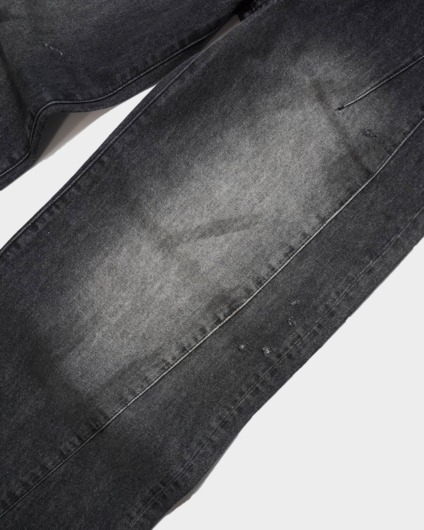 SIDE SEAM SEMI-FLARE SLUB JEANS