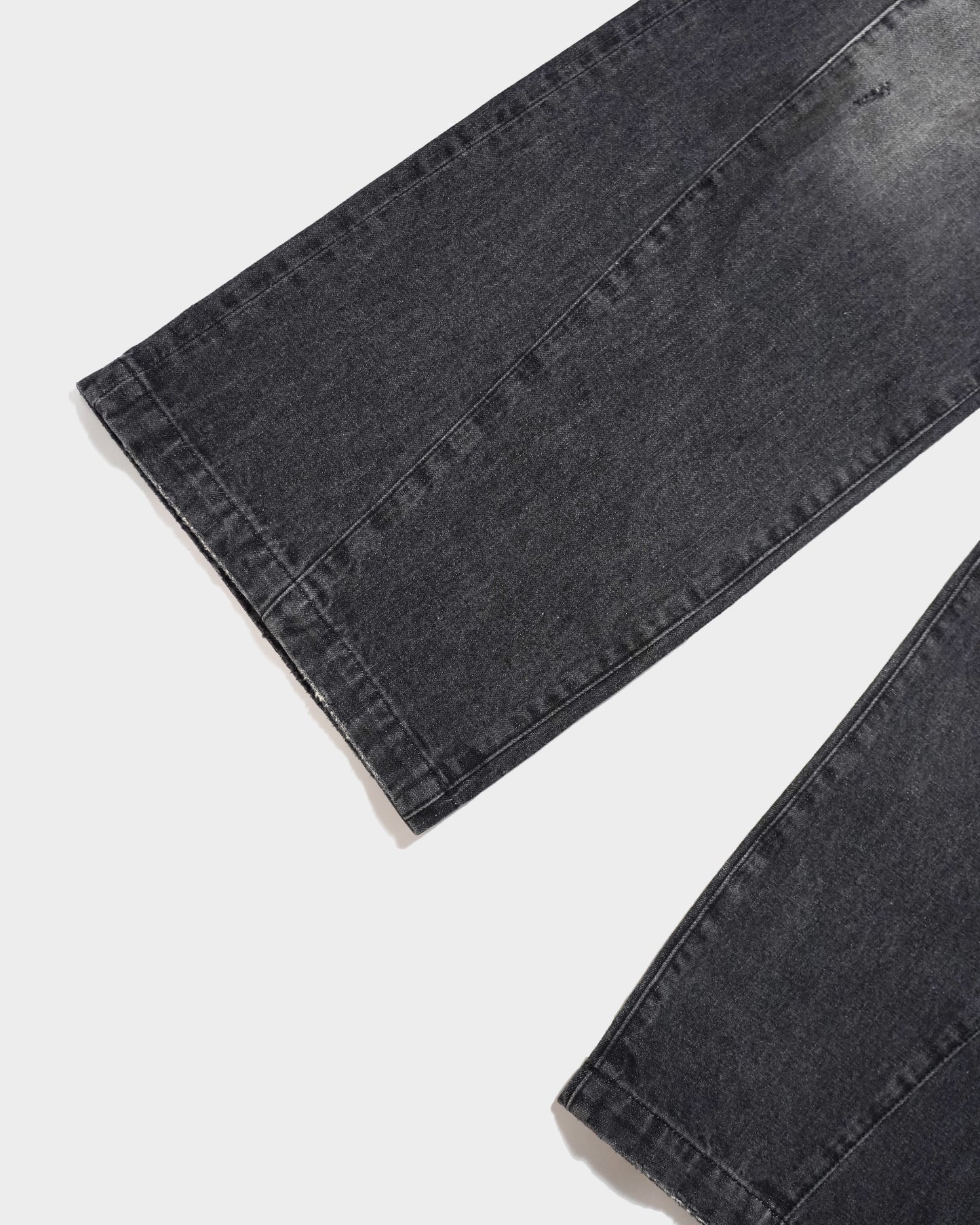 SIDE SEAM SEMI-FLARE SLUB JEANS
