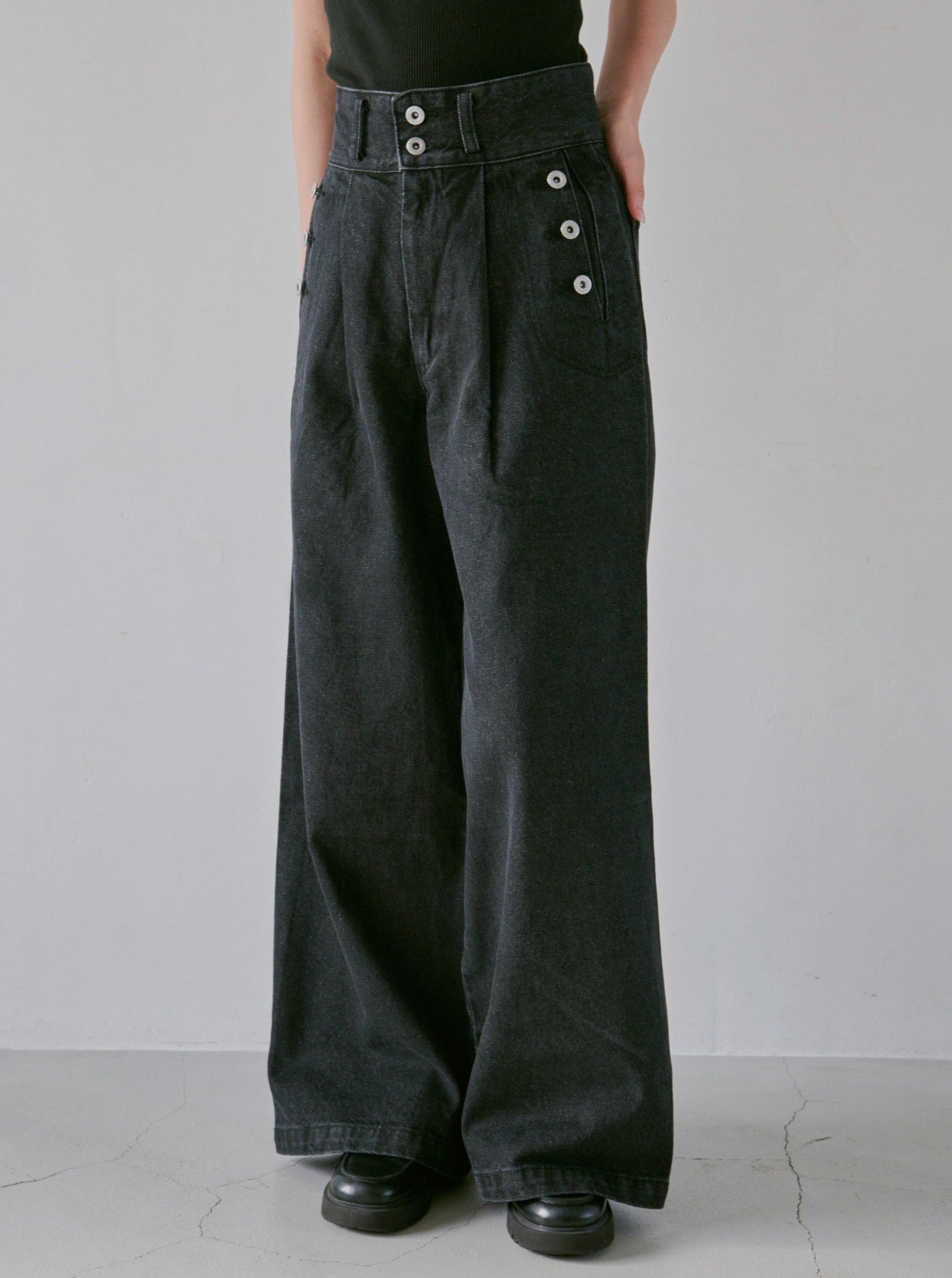 パンツ Camphor wood wide baggy sailor denim L laceup wide baggy sailor denim – CAMPHOR WOOD - OFFICIAL
