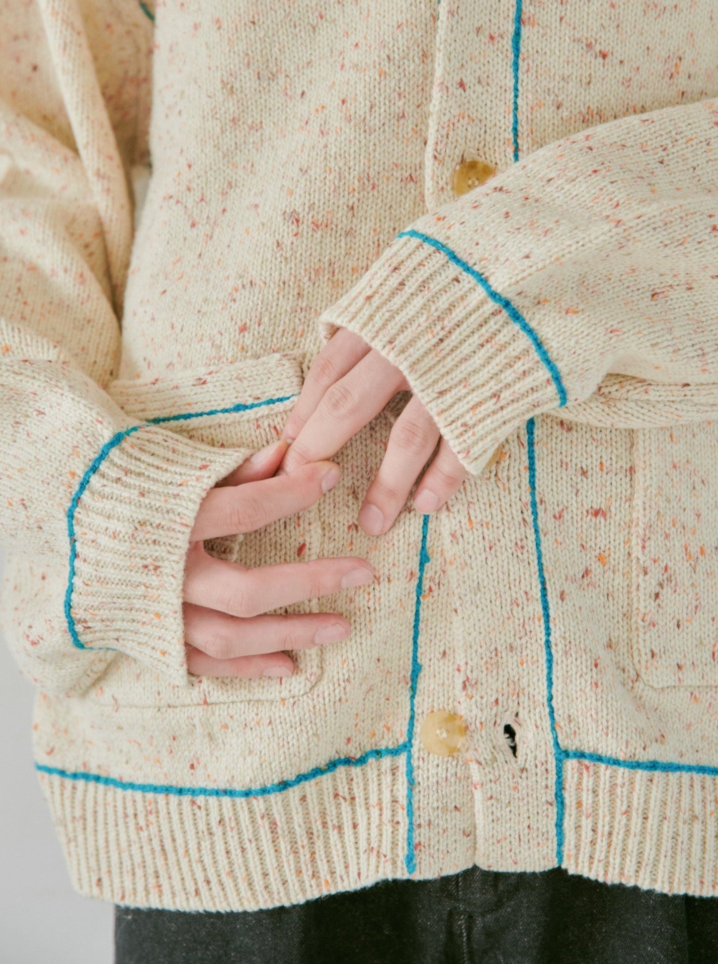 nep stitching loose cardigan