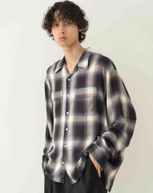 Rayon ombre check shirts