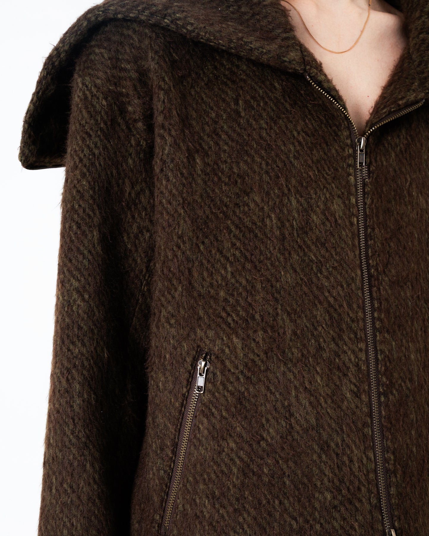 SAILOR COLLAR SHAGGY HOODIE