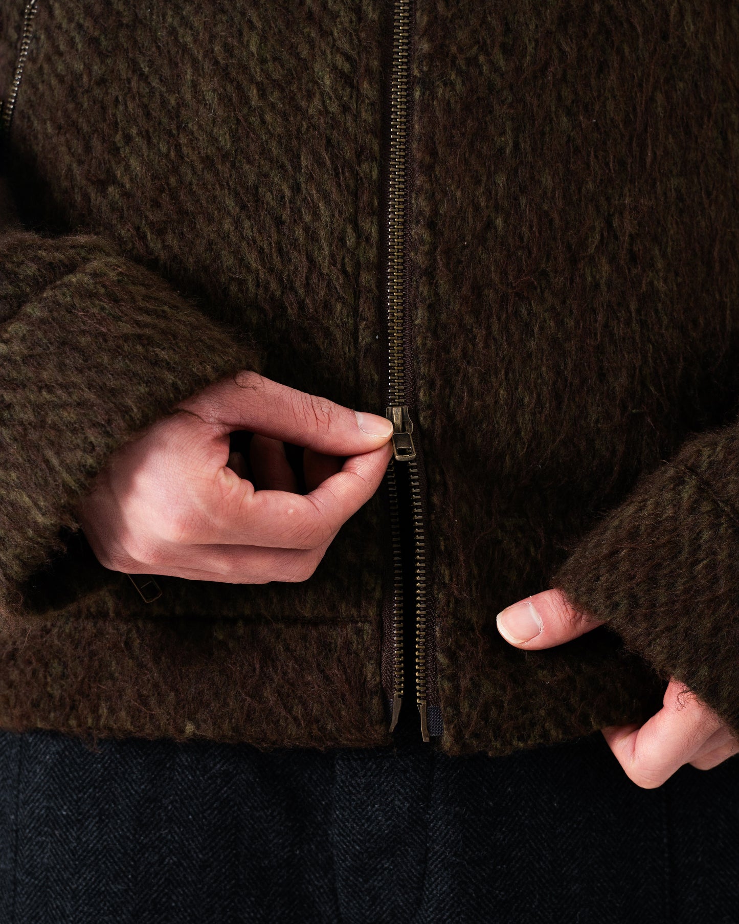 SAILOR COLLAR SHAGGY HOODIE