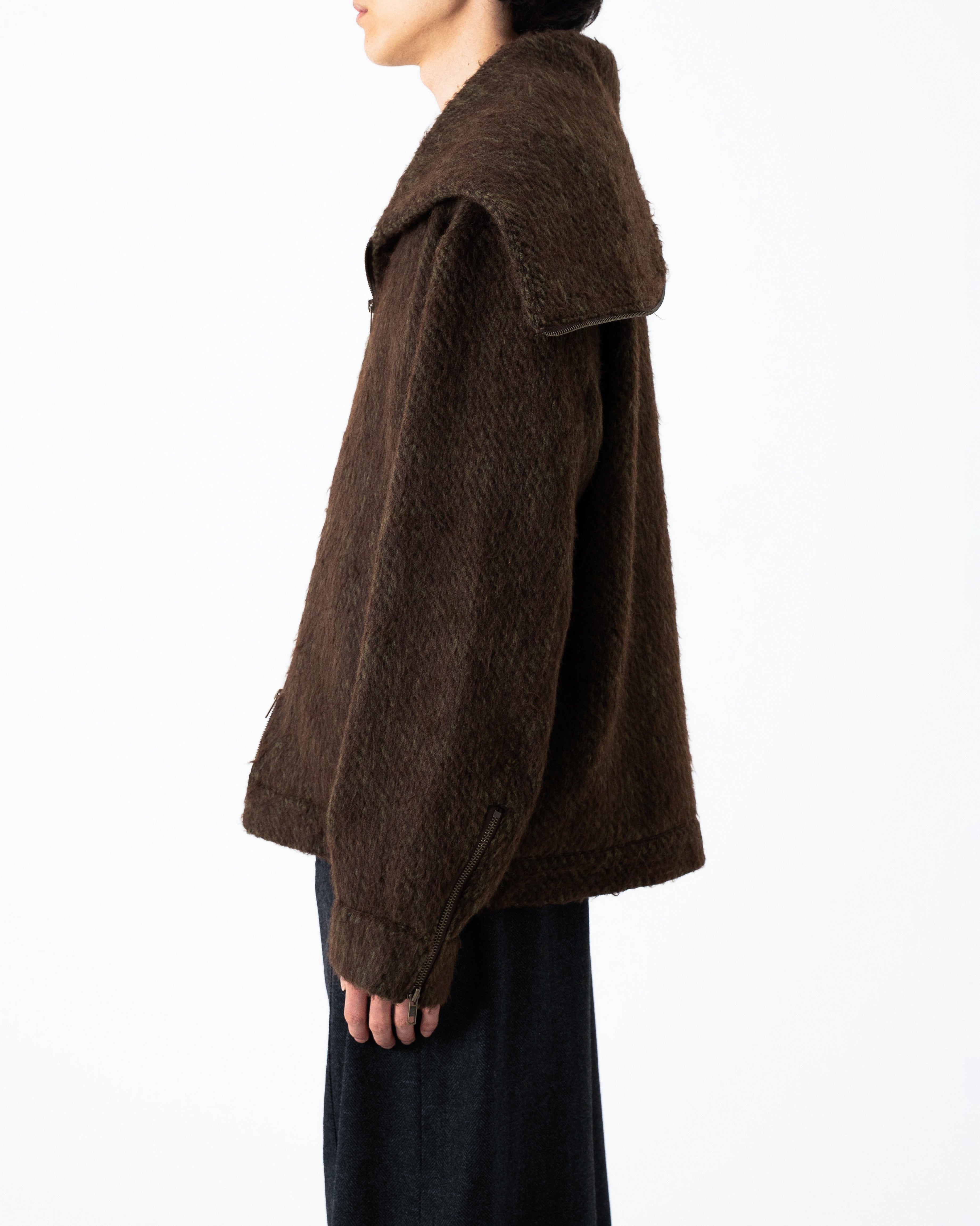 SAILOR COLLAR SHAGGY HOODIE – CAMPHOR WOOD - OFFICIAL ONLINE STORE