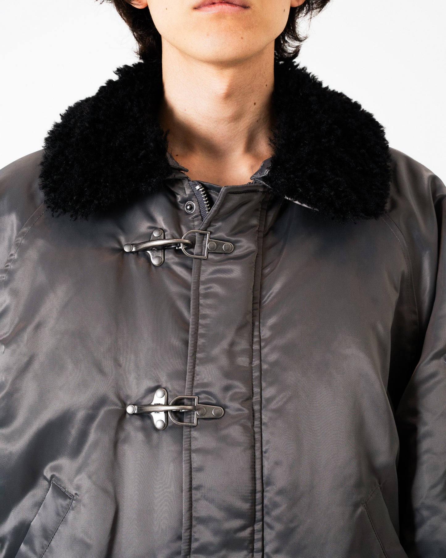 DETACHABLE COLLAR FIREMAN BOMBER JACKET