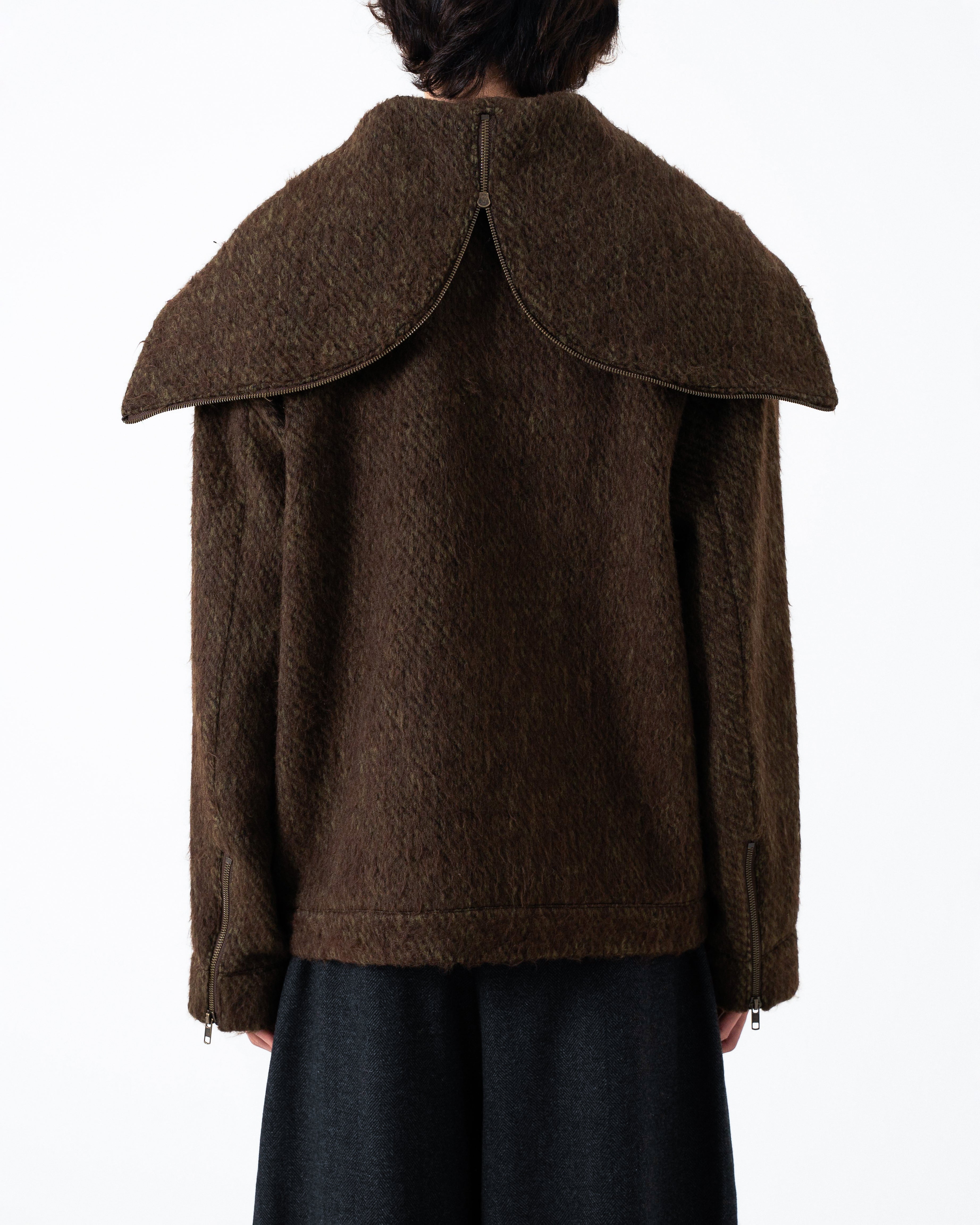 SAILOR COLLAR SHAGGY HOODIE – CAMPHOR WOOD - OFFICIAL ONLINE STORE