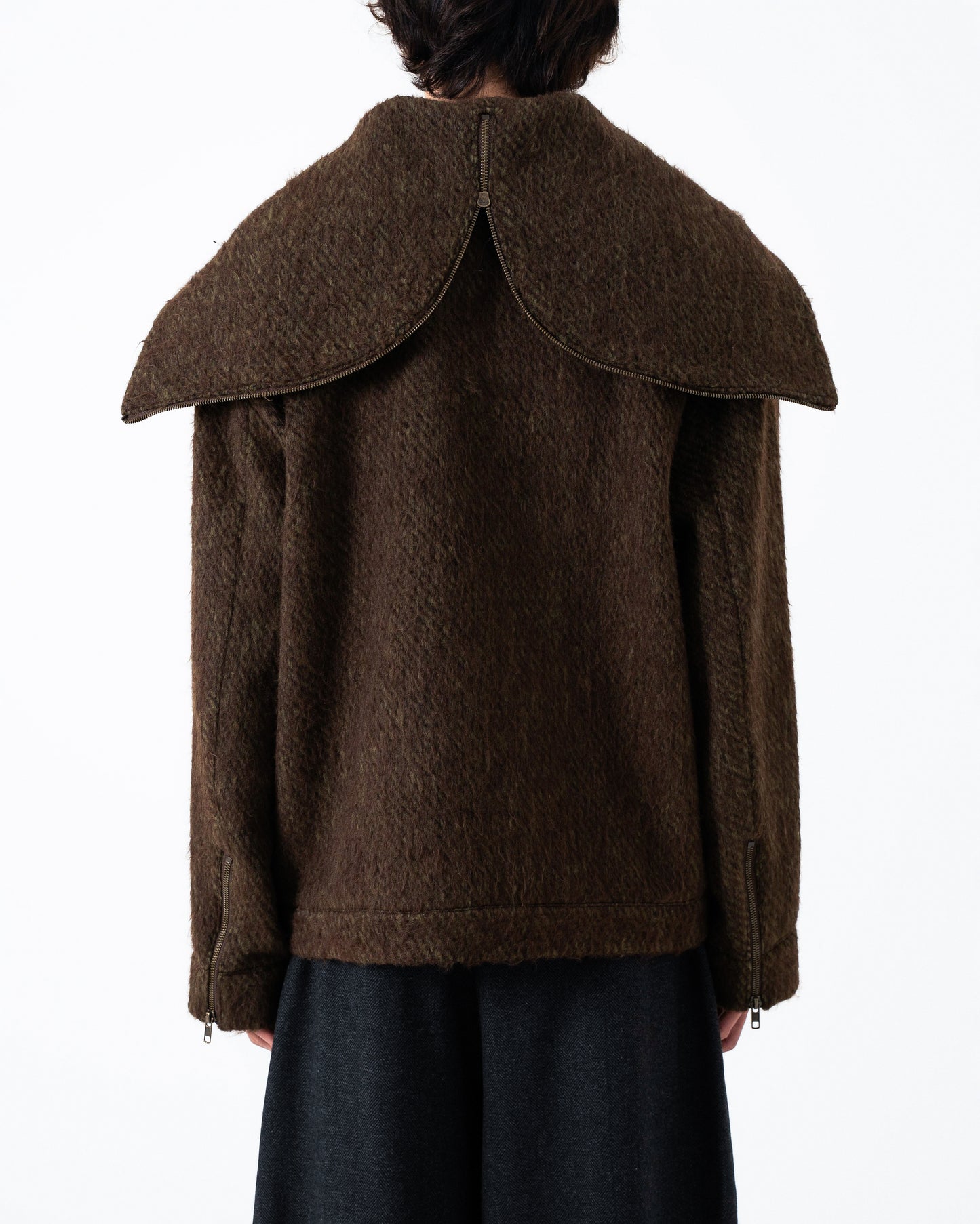 SAILOR COLLAR SHAGGY HOODIE