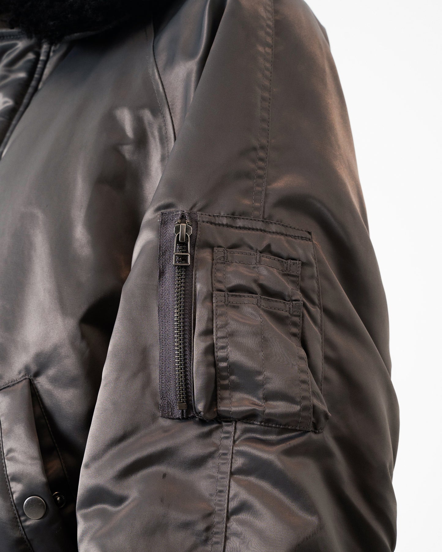 DETACHABLE COLLAR FIREMAN BOMBER JACKET