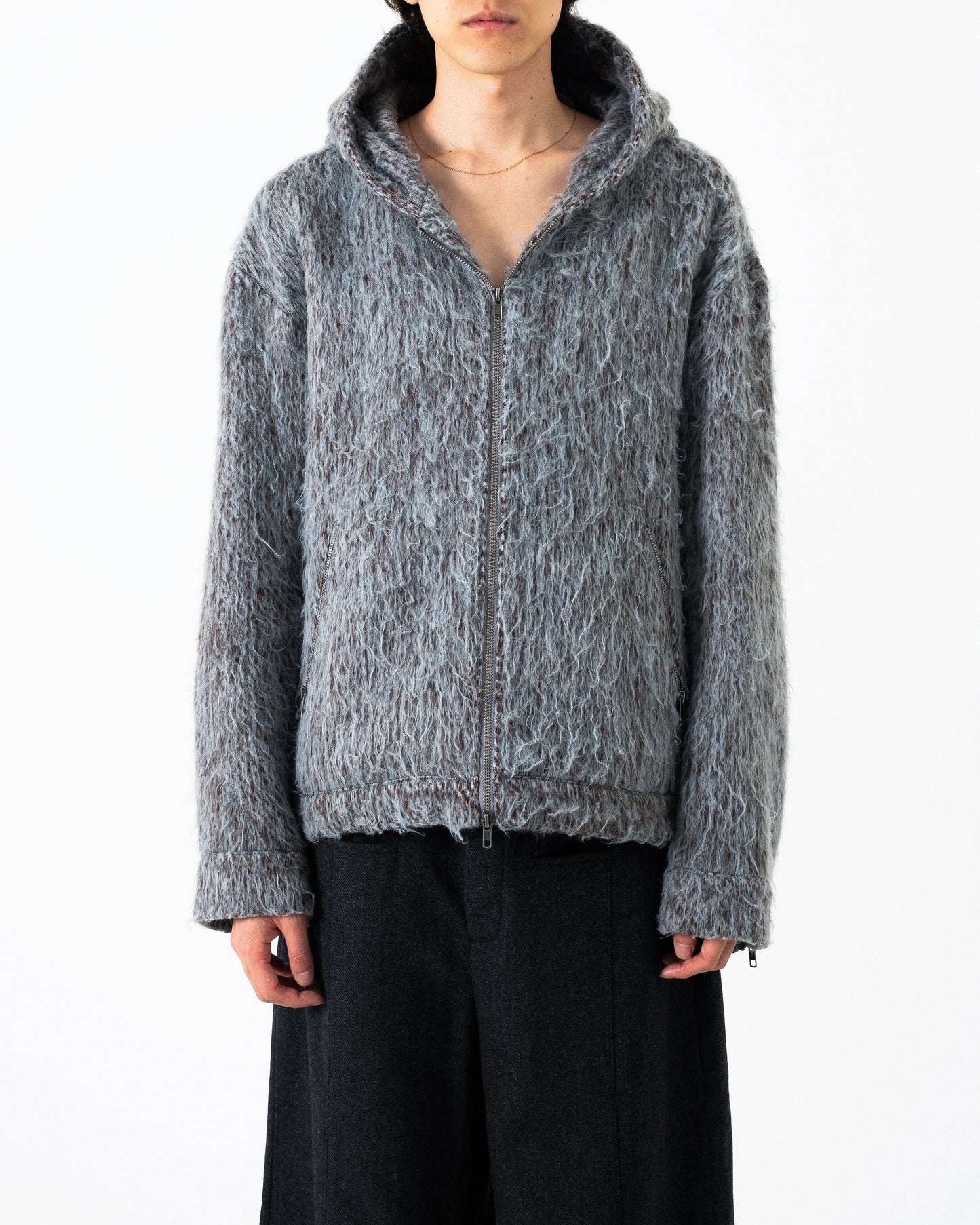 SAILOR COLLAR SHAGGY HOODIE