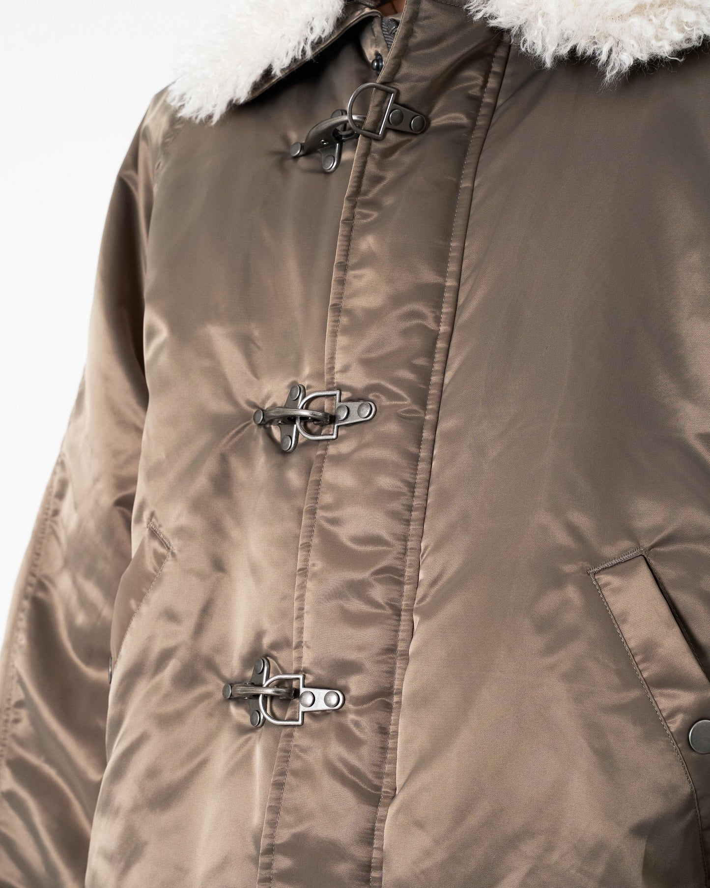 DETACHABLE COLLAR FIREMAN BOMBER JACKET