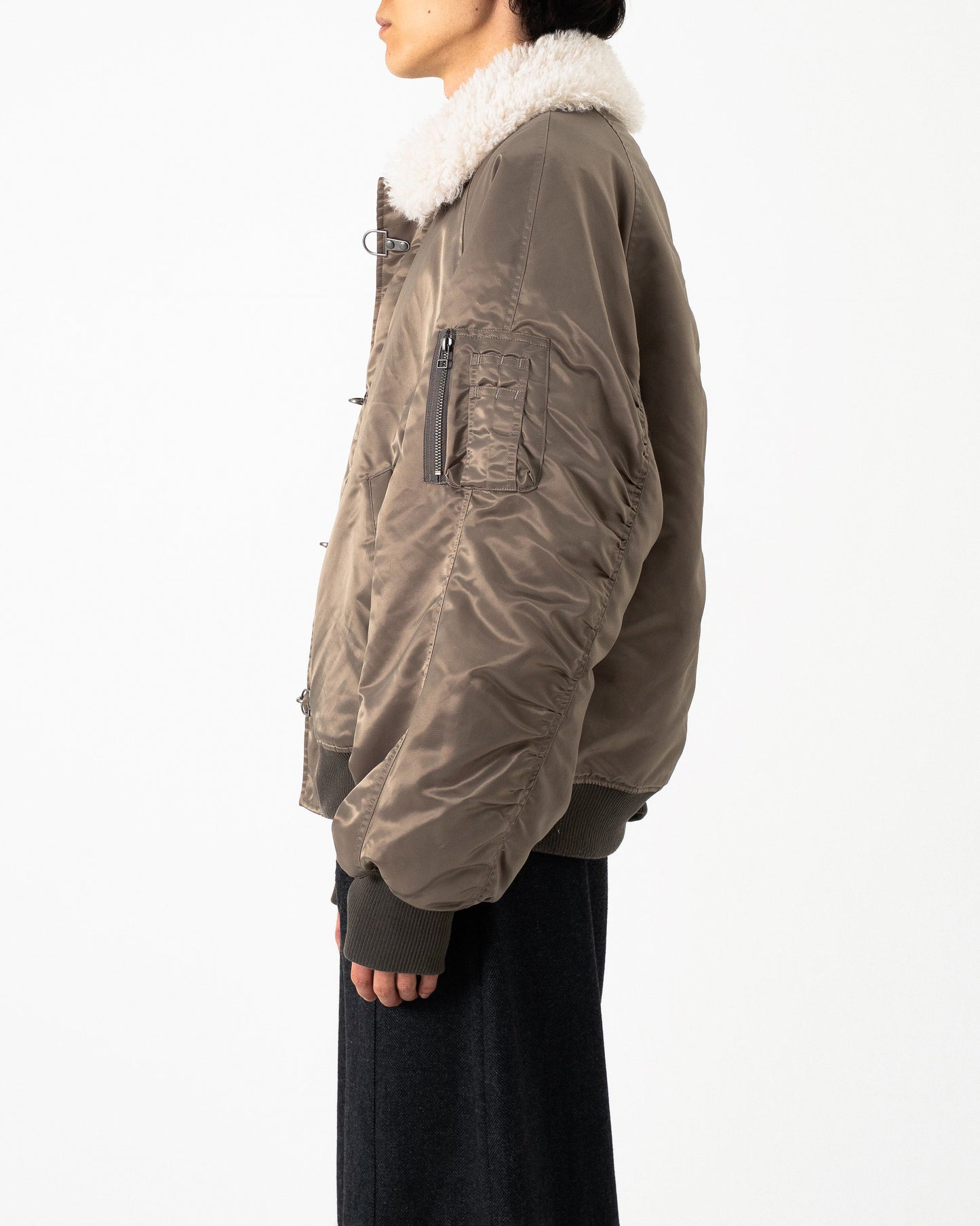 DETACHABLE COLLAR FIREMAN BOMBER JACKET