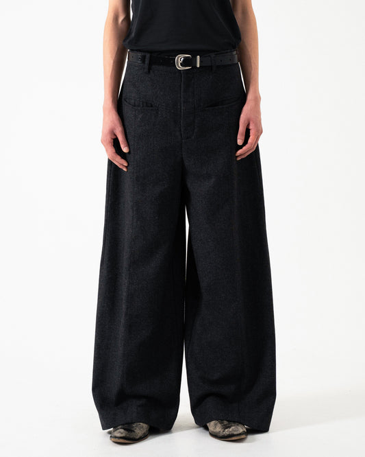 WIDE BAGGY SEEM TUCK TWEED SLACKS