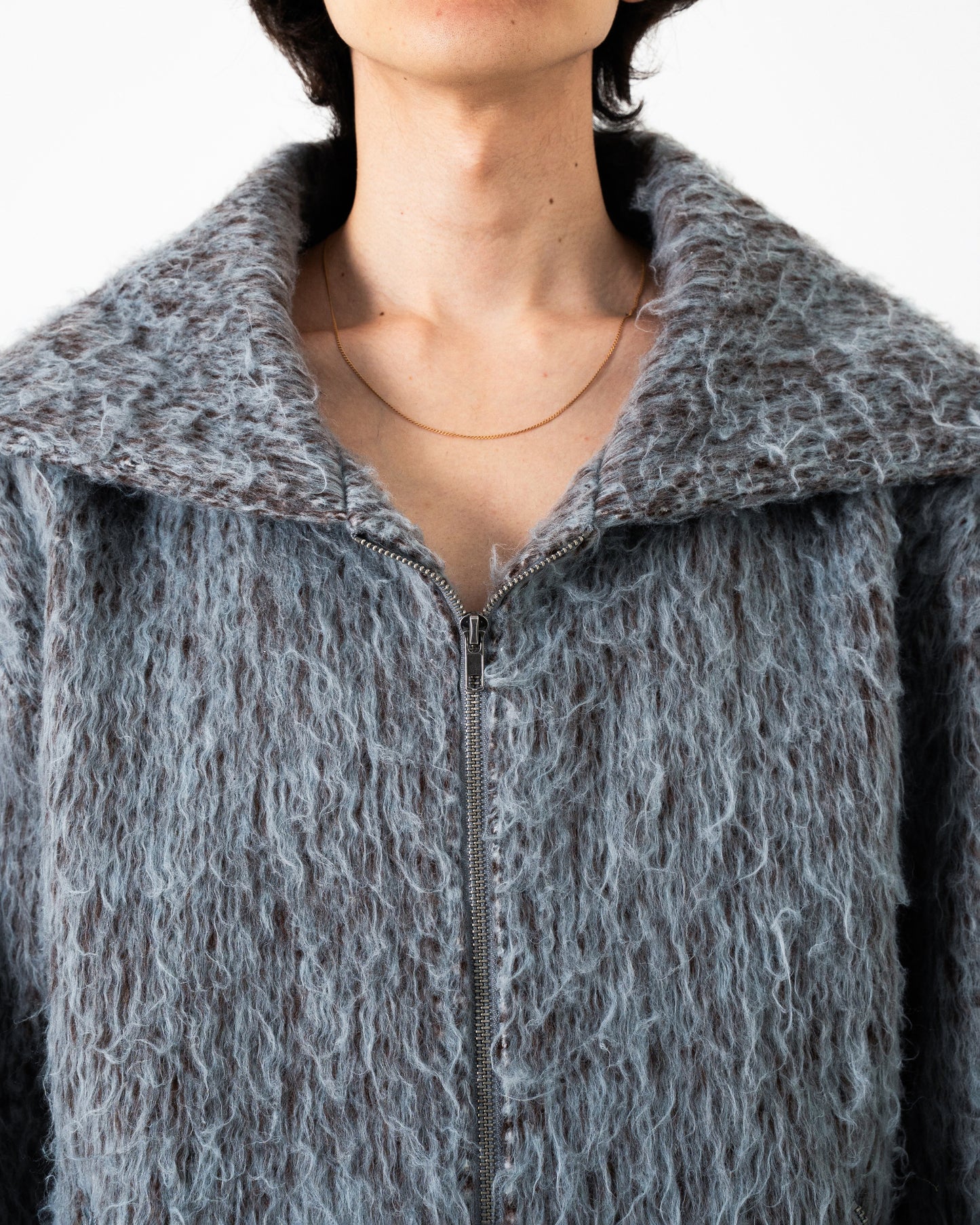 SAILOR COLLAR SHAGGY HOODIE