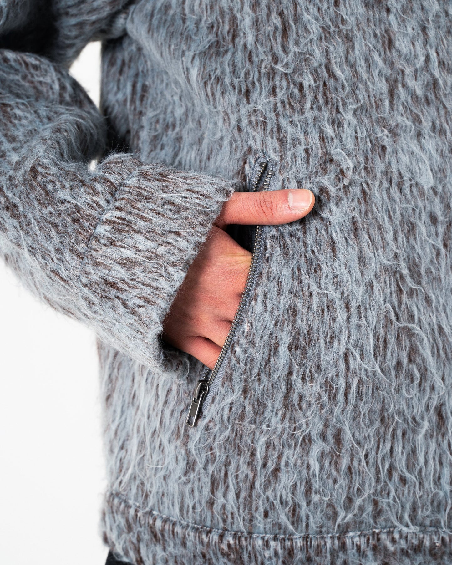 SAILOR COLLAR SHAGGY HOODIE