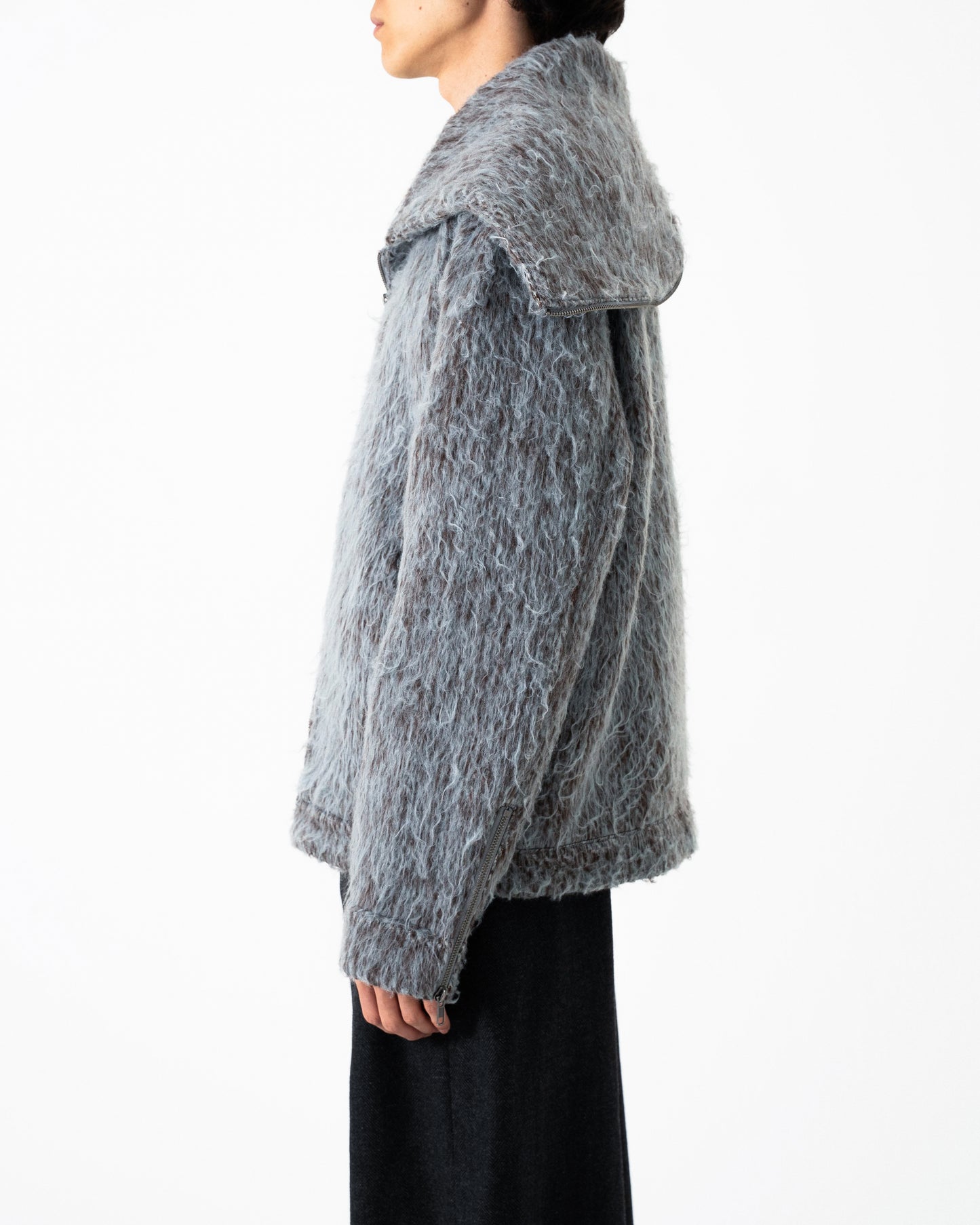 SAILOR COLLAR SHAGGY HOODIE