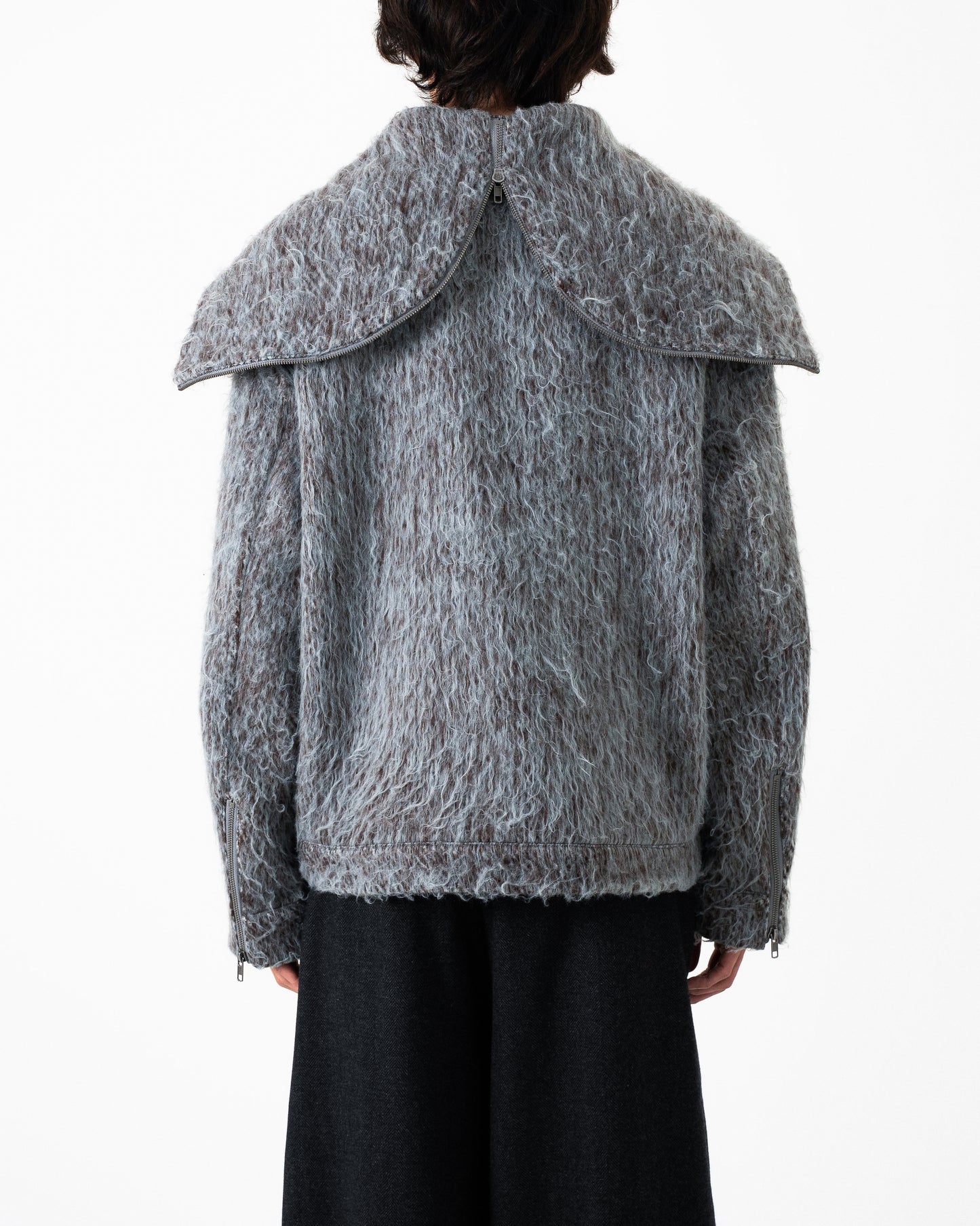 SAILOR COLLAR SHAGGY HOODIE