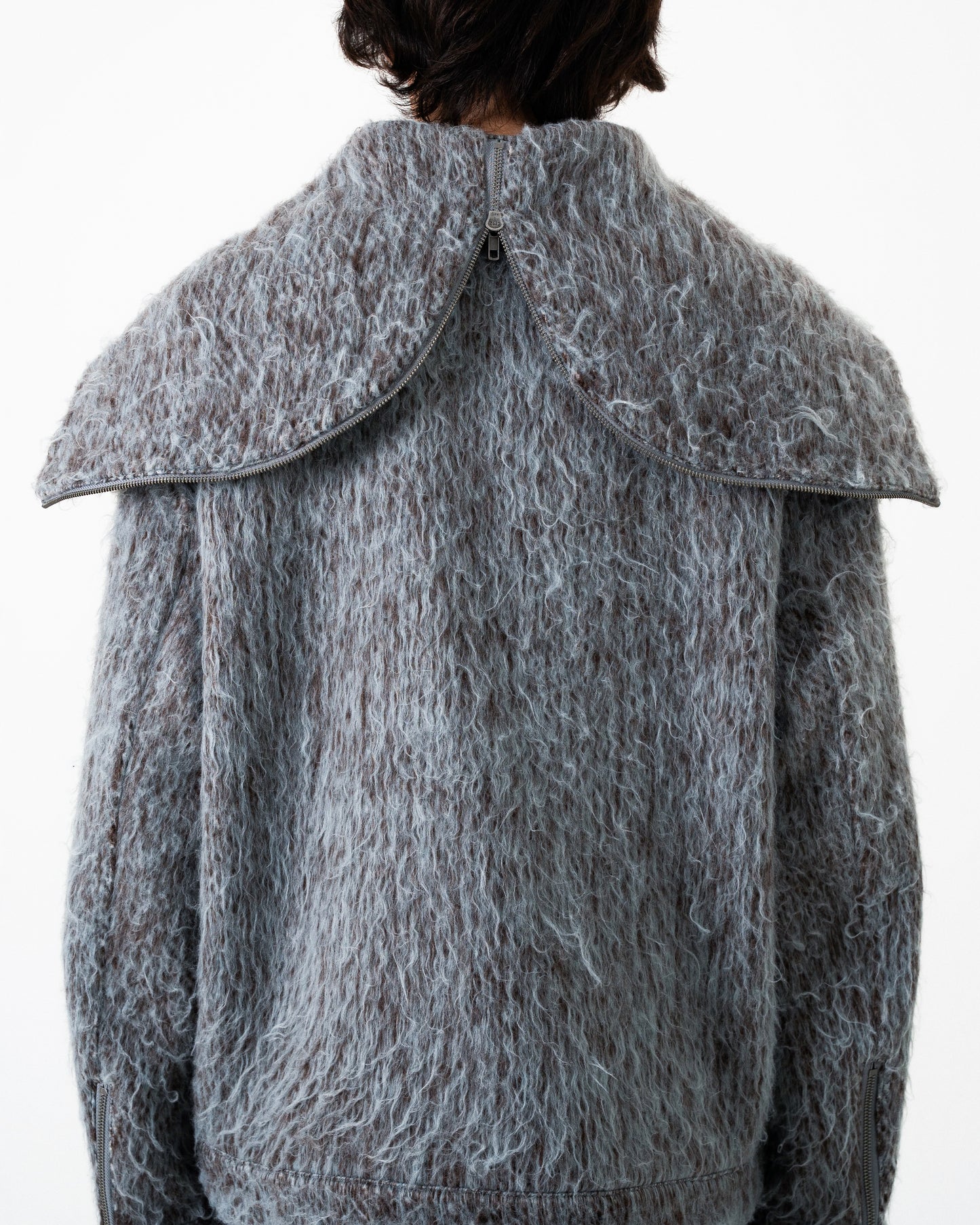 SAILOR COLLAR SHAGGY HOODIE