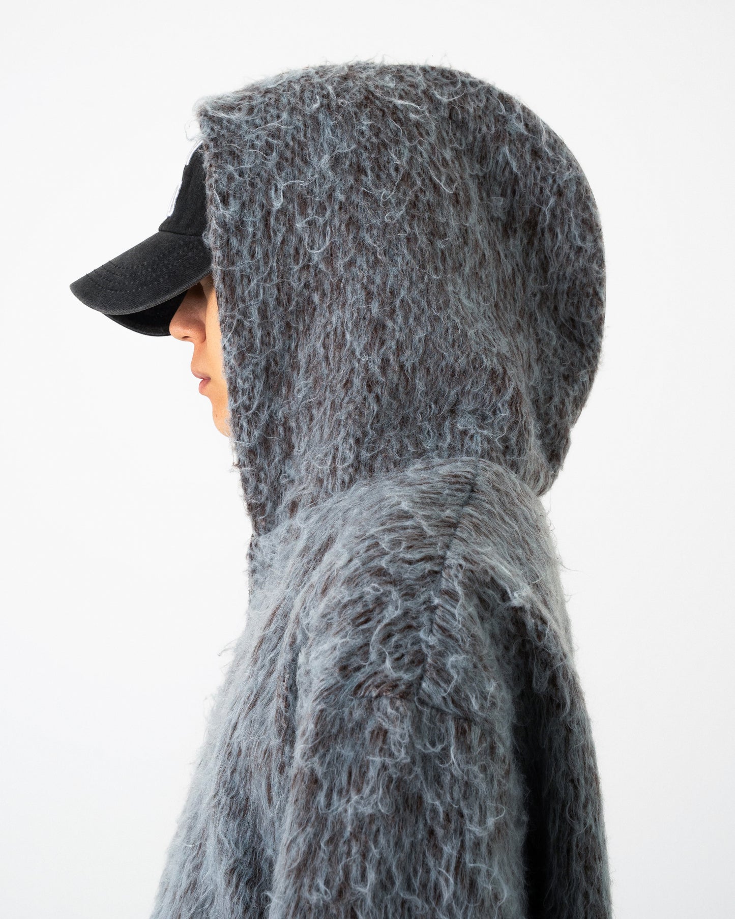 SAILOR COLLAR SHAGGY HOODIE