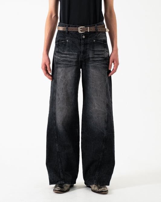 CRUSH FADE SIDE SEEM BOOTS CUT JEANS