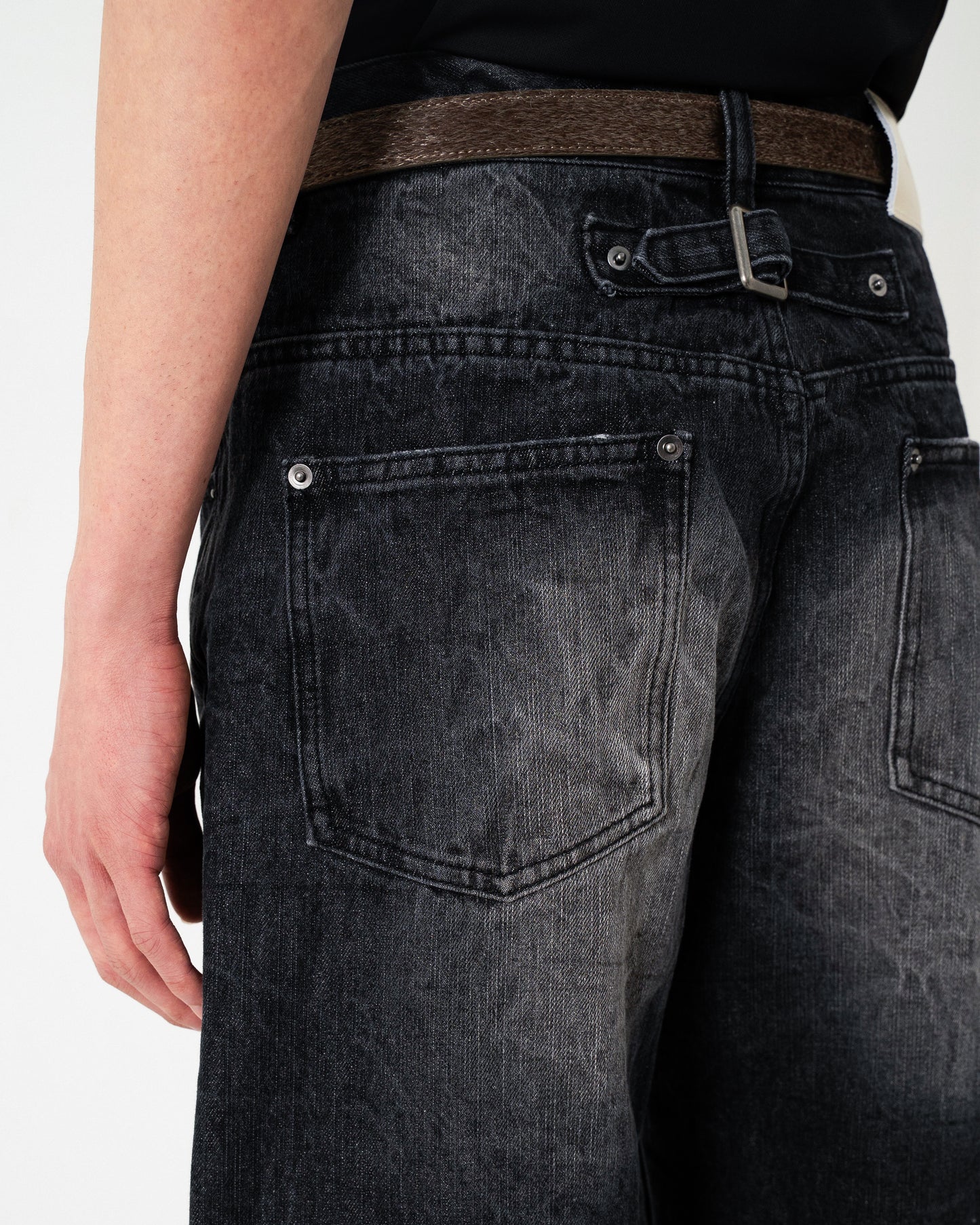 CRUSH FADE SIDE SEEM BOOTS CUT JEANS