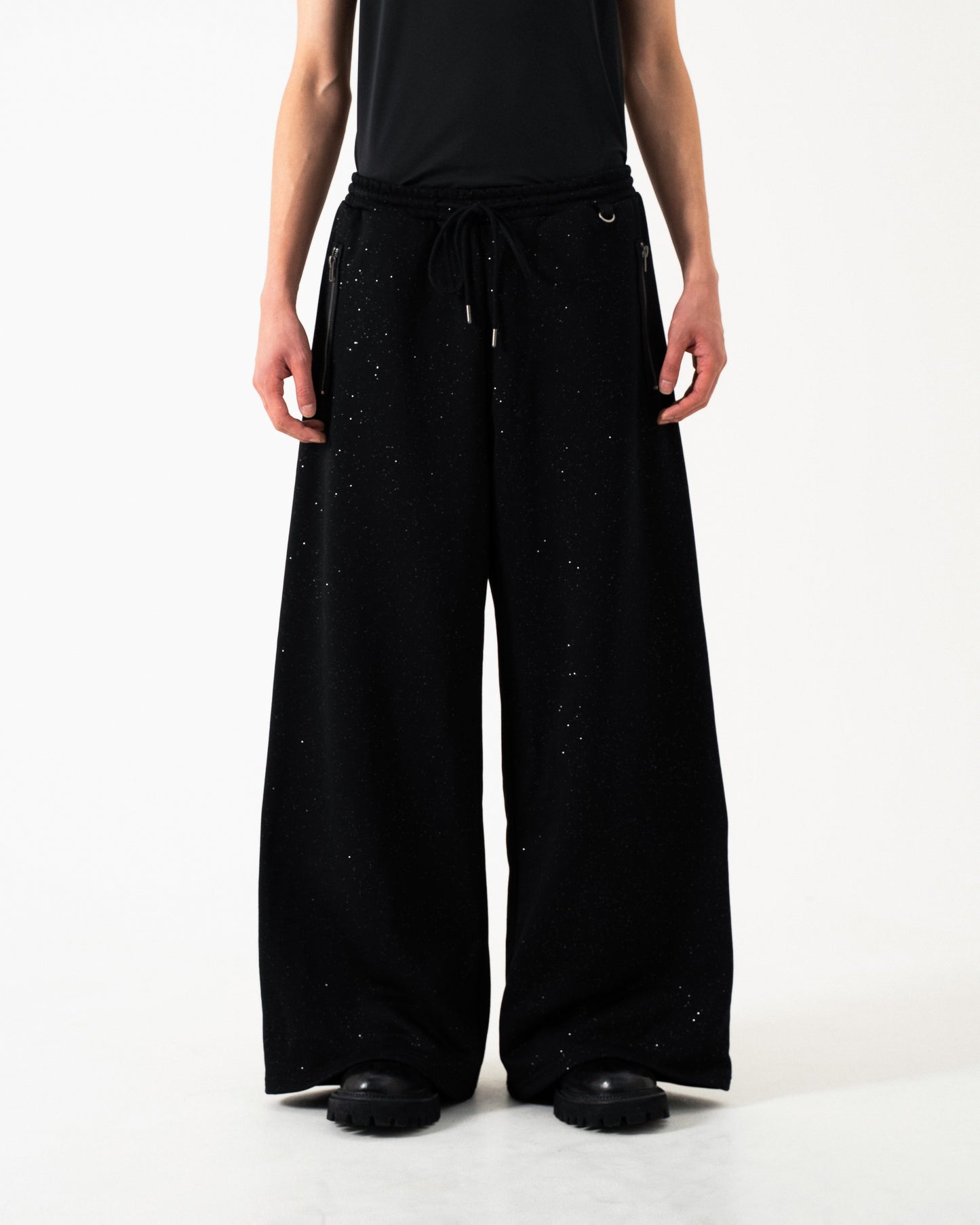 WIDE BAGGY GRIDDER SWEAT PANTS