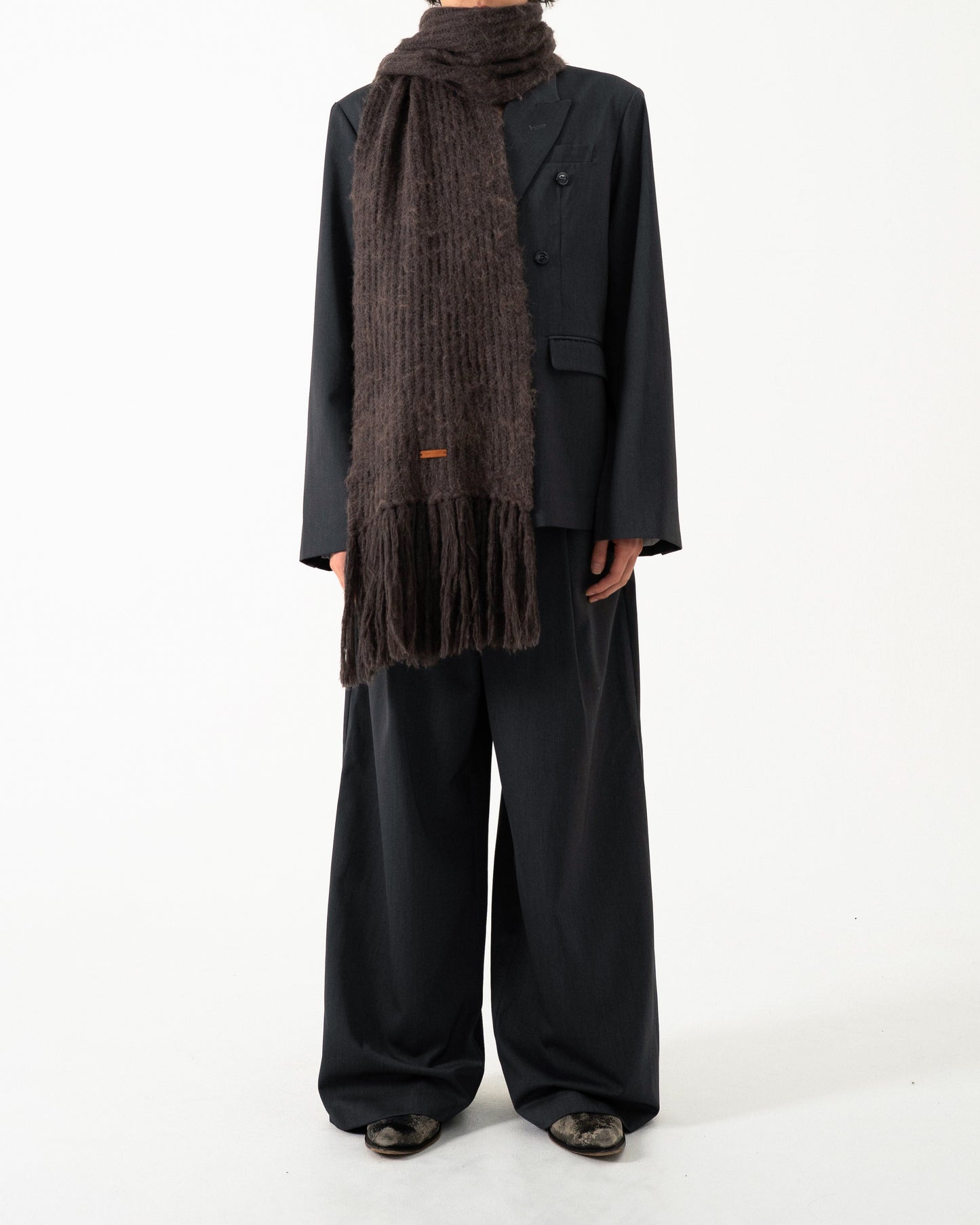 MOHAIR/ALPACA FRINGE LONG MUFFLER