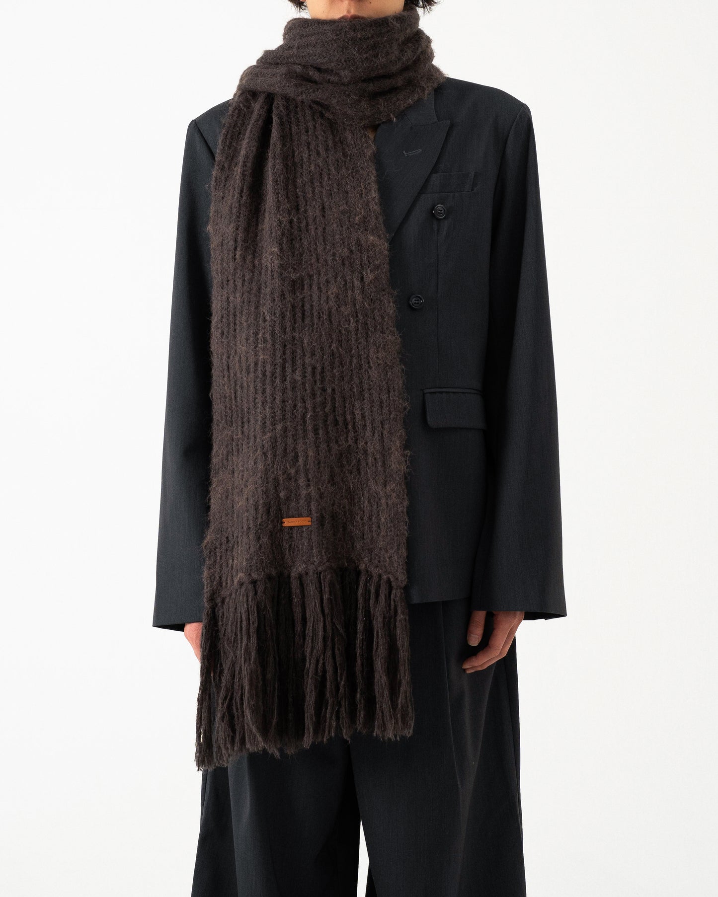 MOHAIR/ALPACA FRINGE LONG MUFFLER