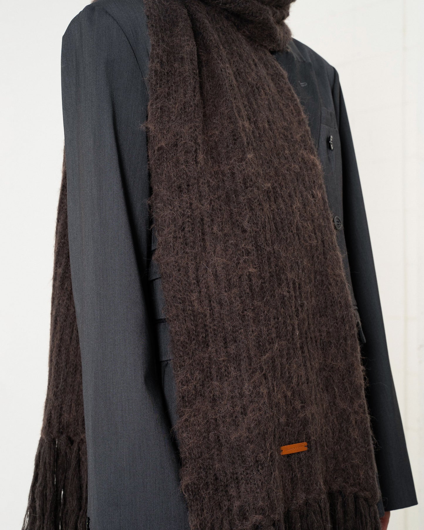 MOHAIR/ALPACA FRINGE LONG MUFFLER