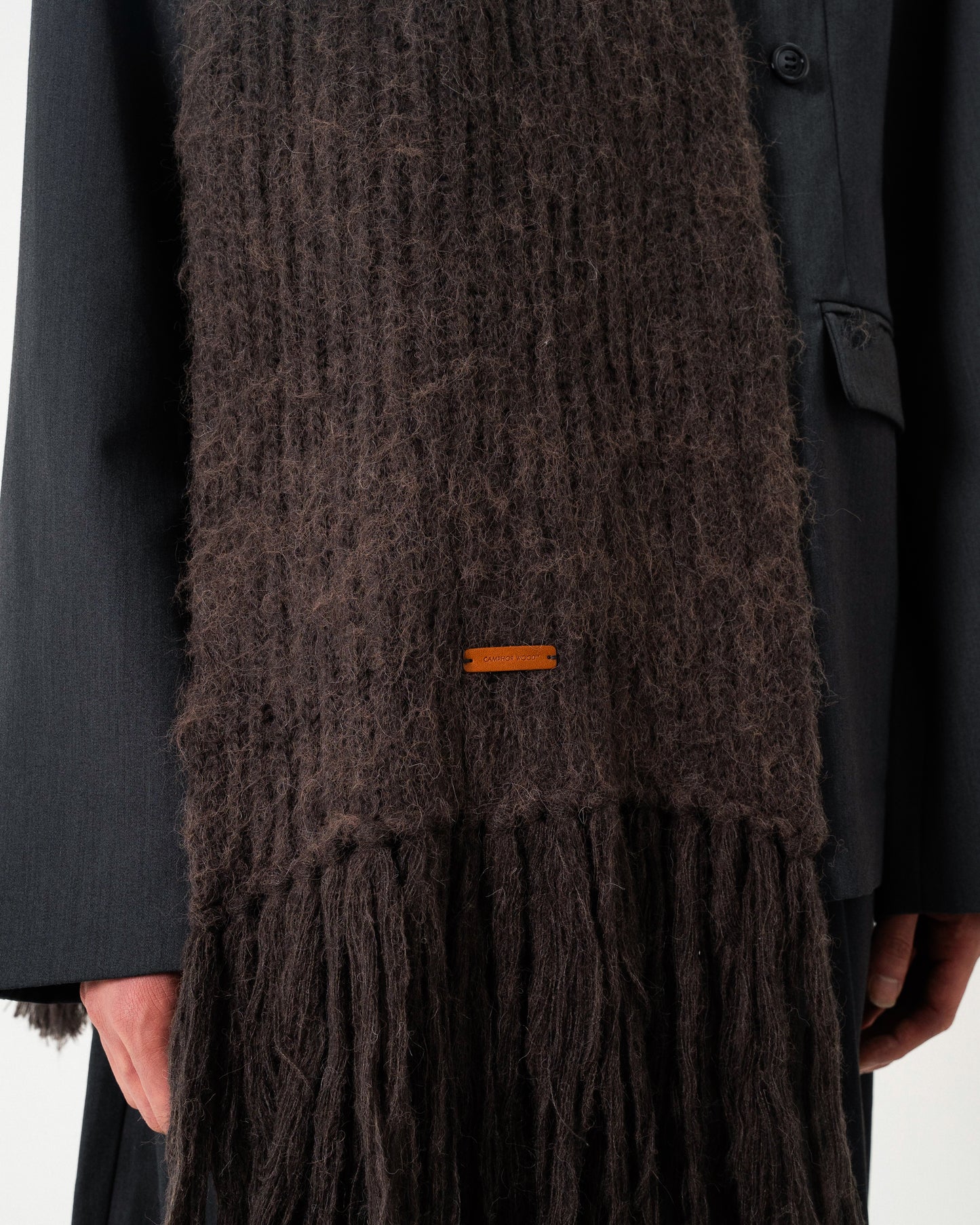 MOHAIR/ALPACA FRINGE LONG MUFFLER