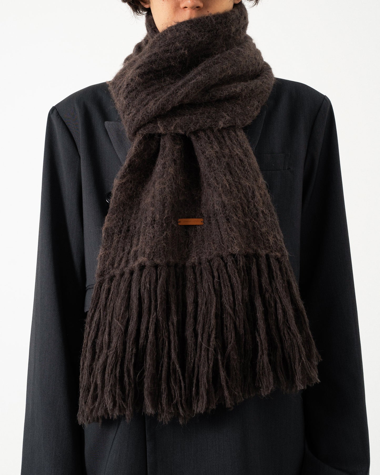 MOHAIR/ALPACA FRINGE LONG MUFFLER