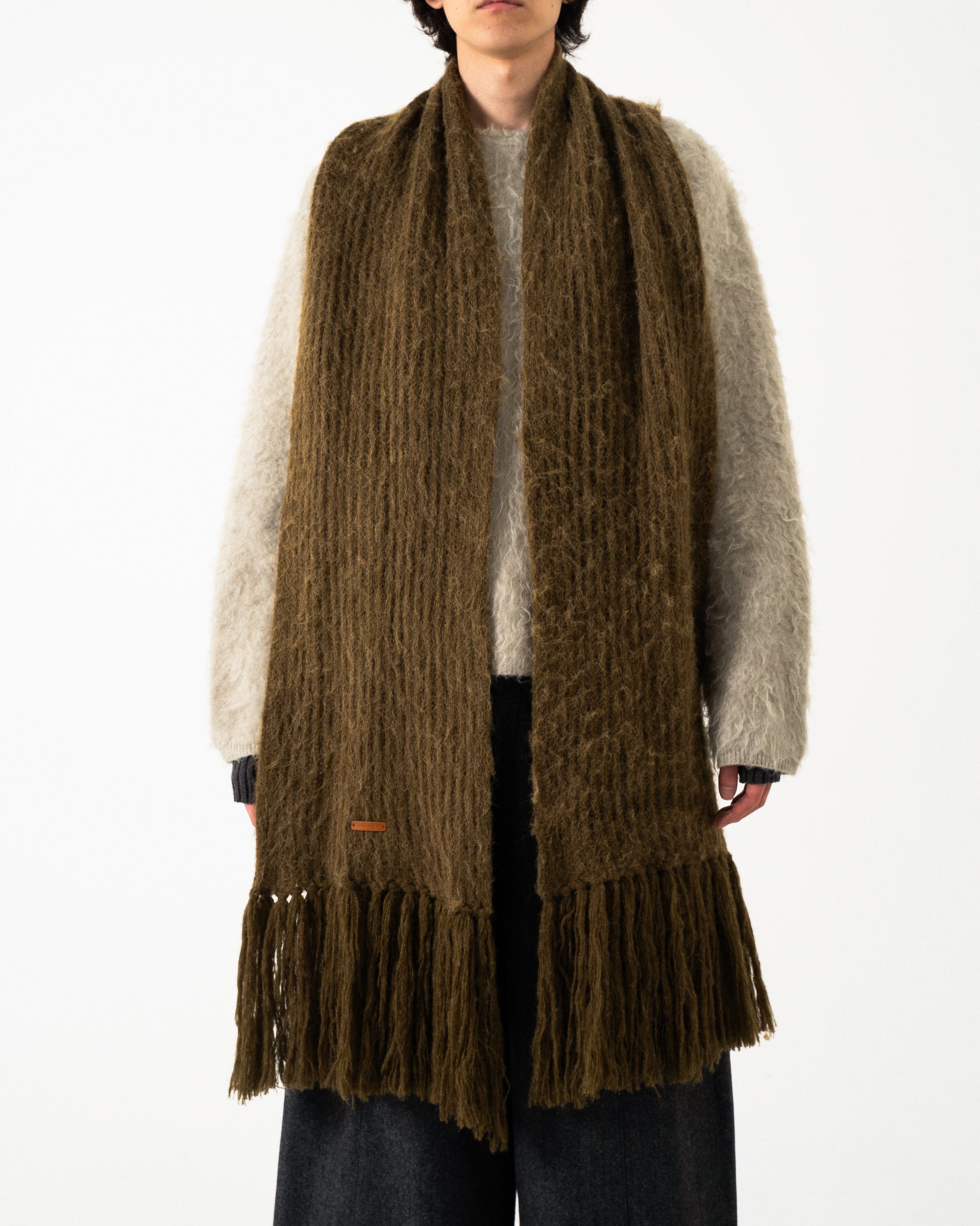 mohair/alpaca fringe long muffler – CAMPHOR WOOD - OFFICIAL ONLINE