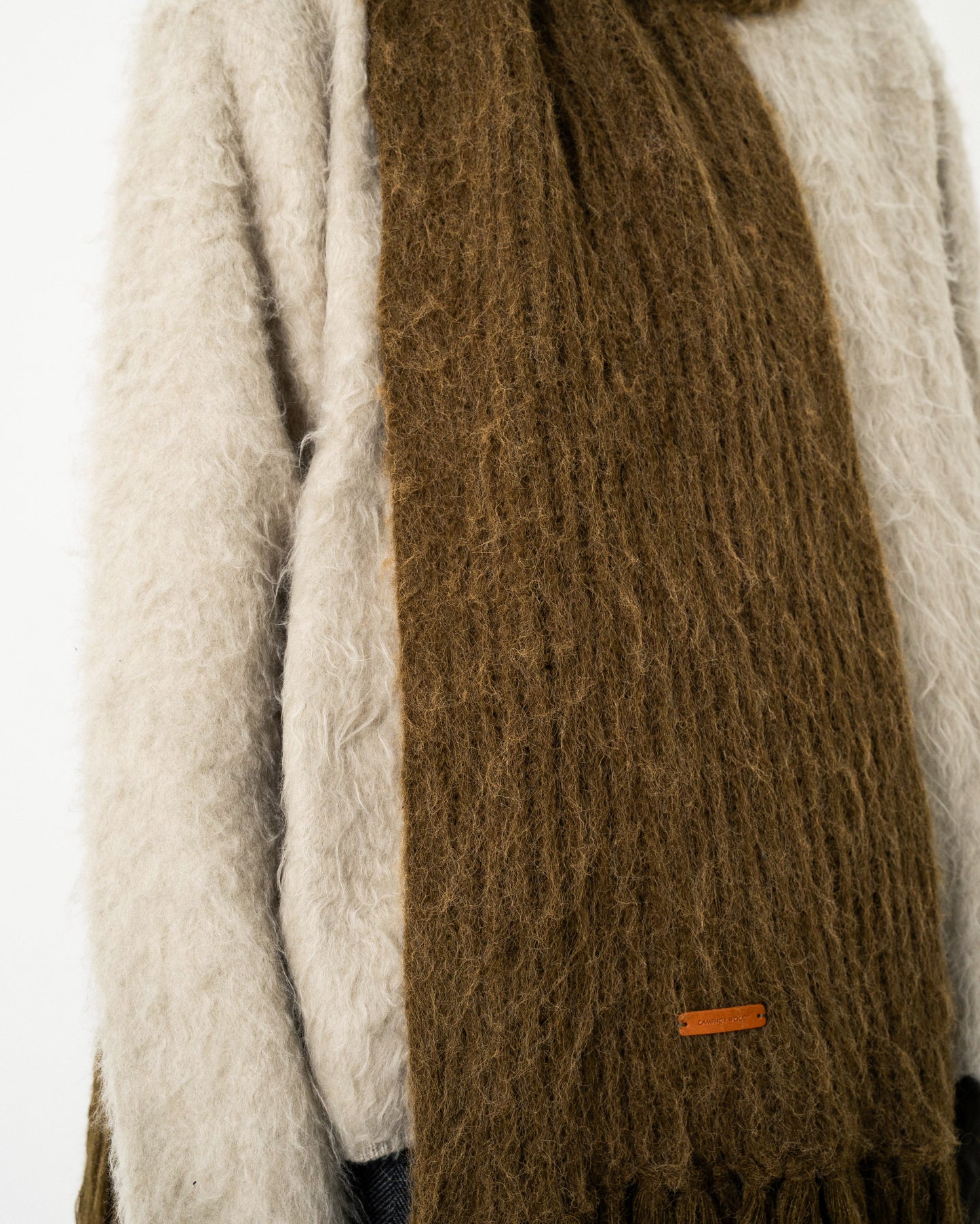 MOHAIR/ALPACA FRINGE LONG MUFFLER