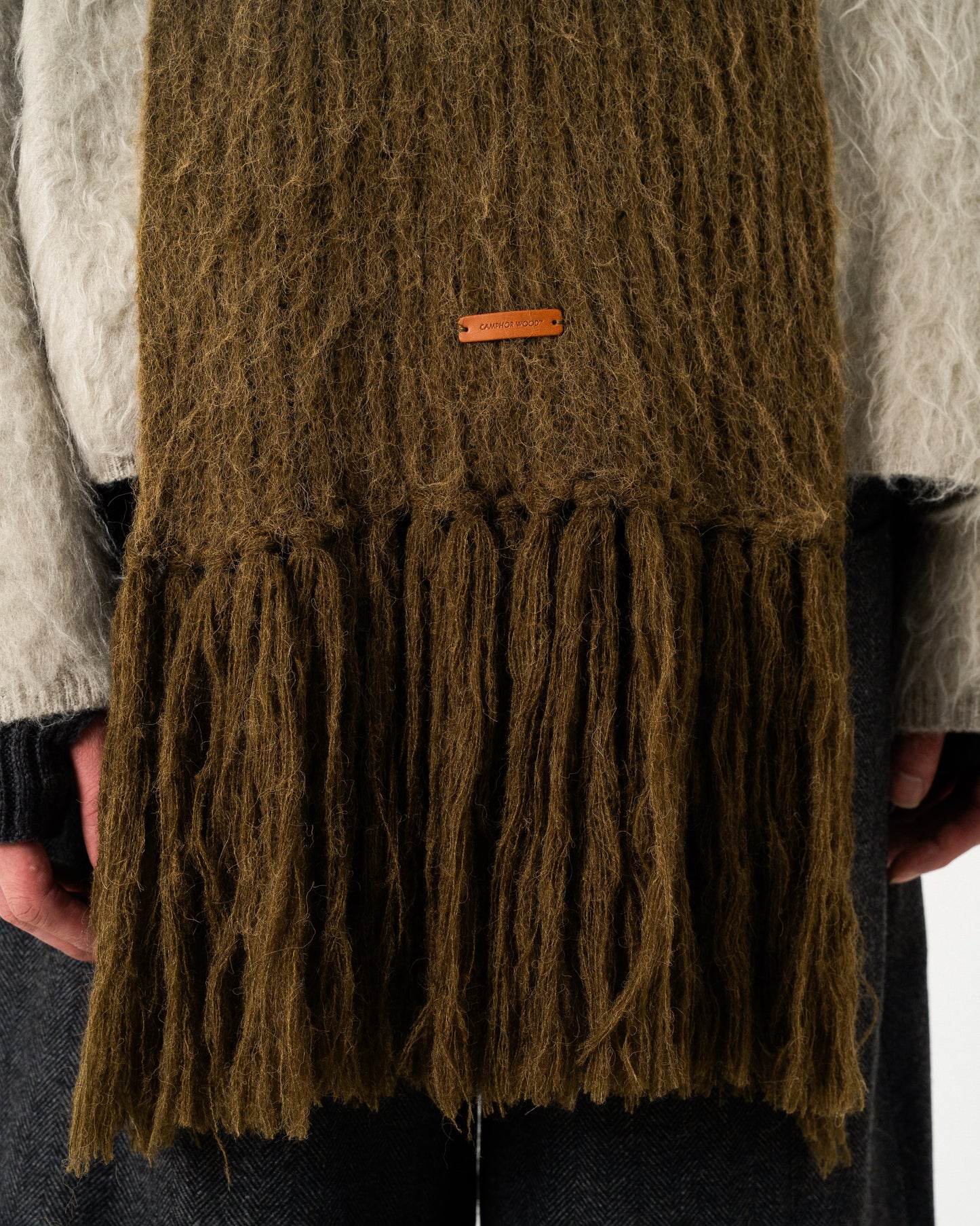 MOHAIR/ALPACA FRINGE LONG MUFFLER