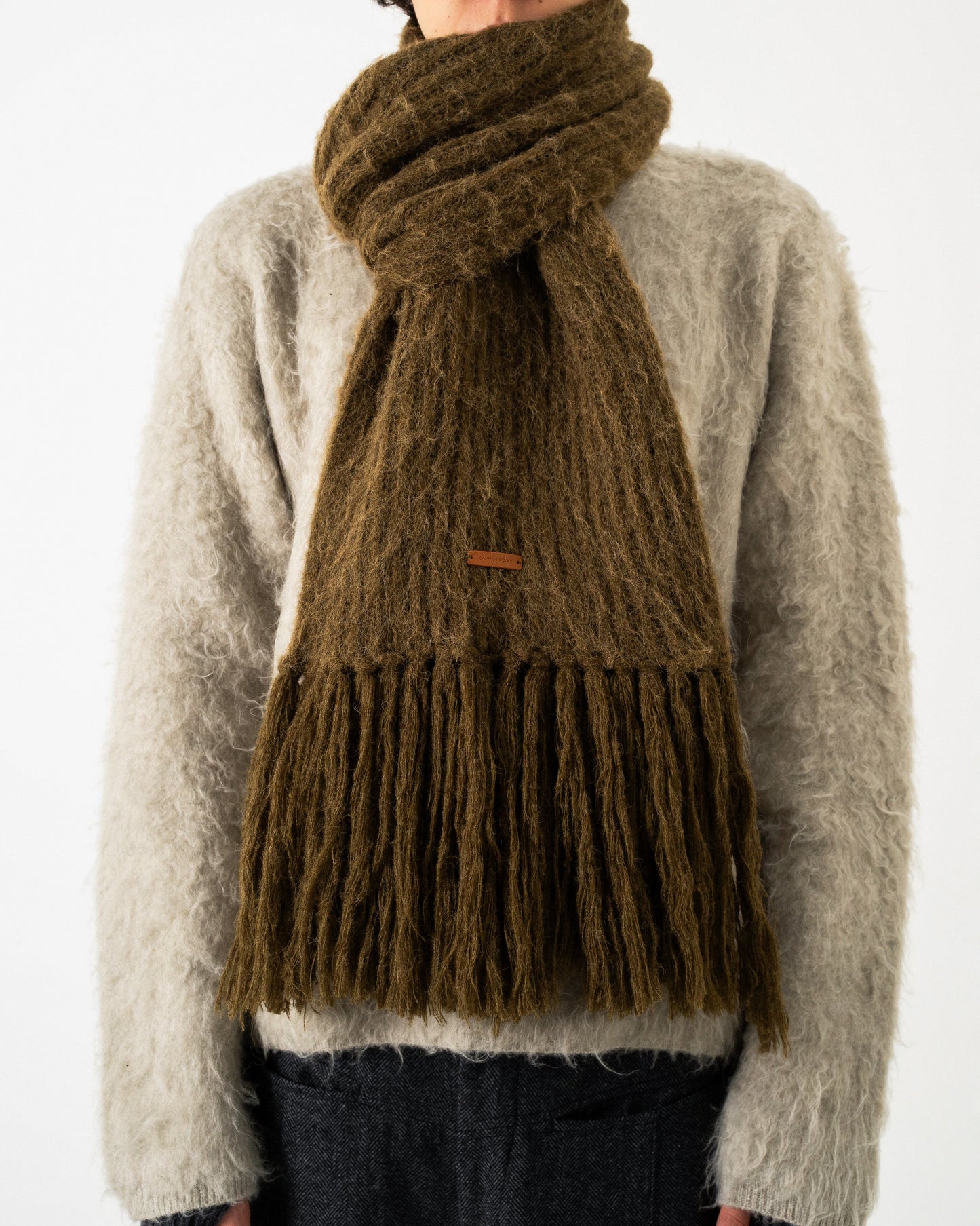 MOHAIR/ALPACA FRINGE LONG MUFFLER