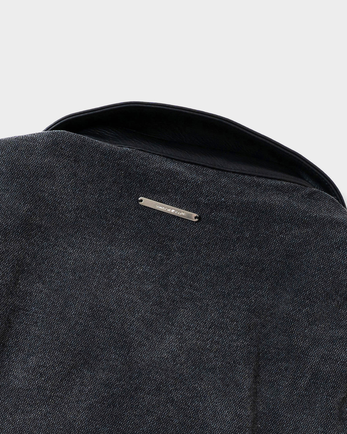 FAUX LEATHER COLLAR FADED DETROIT JACKET