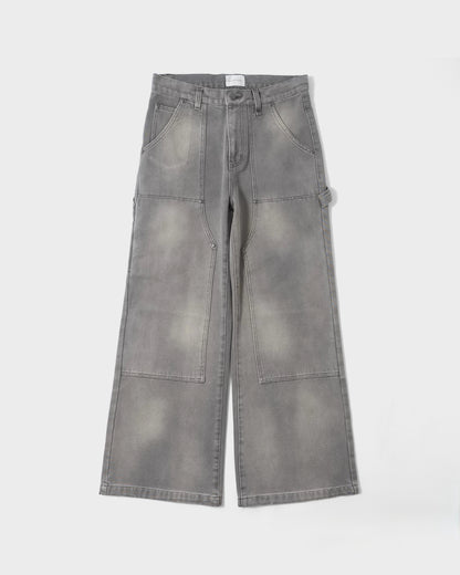 FADED DOUBLE KNEE PAINTER PANTS