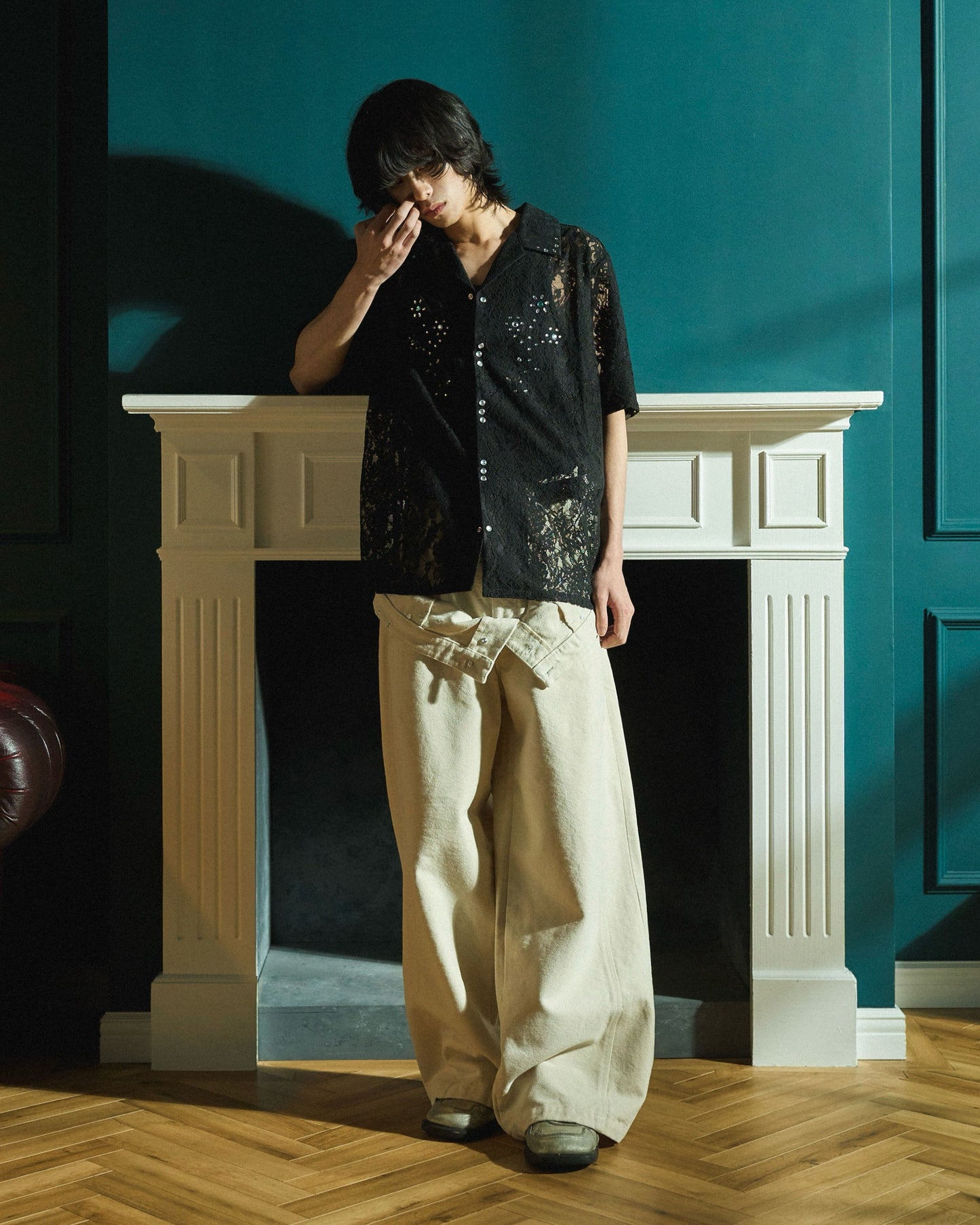 FLOWER BIJOU SHEER H/S SHIRTS