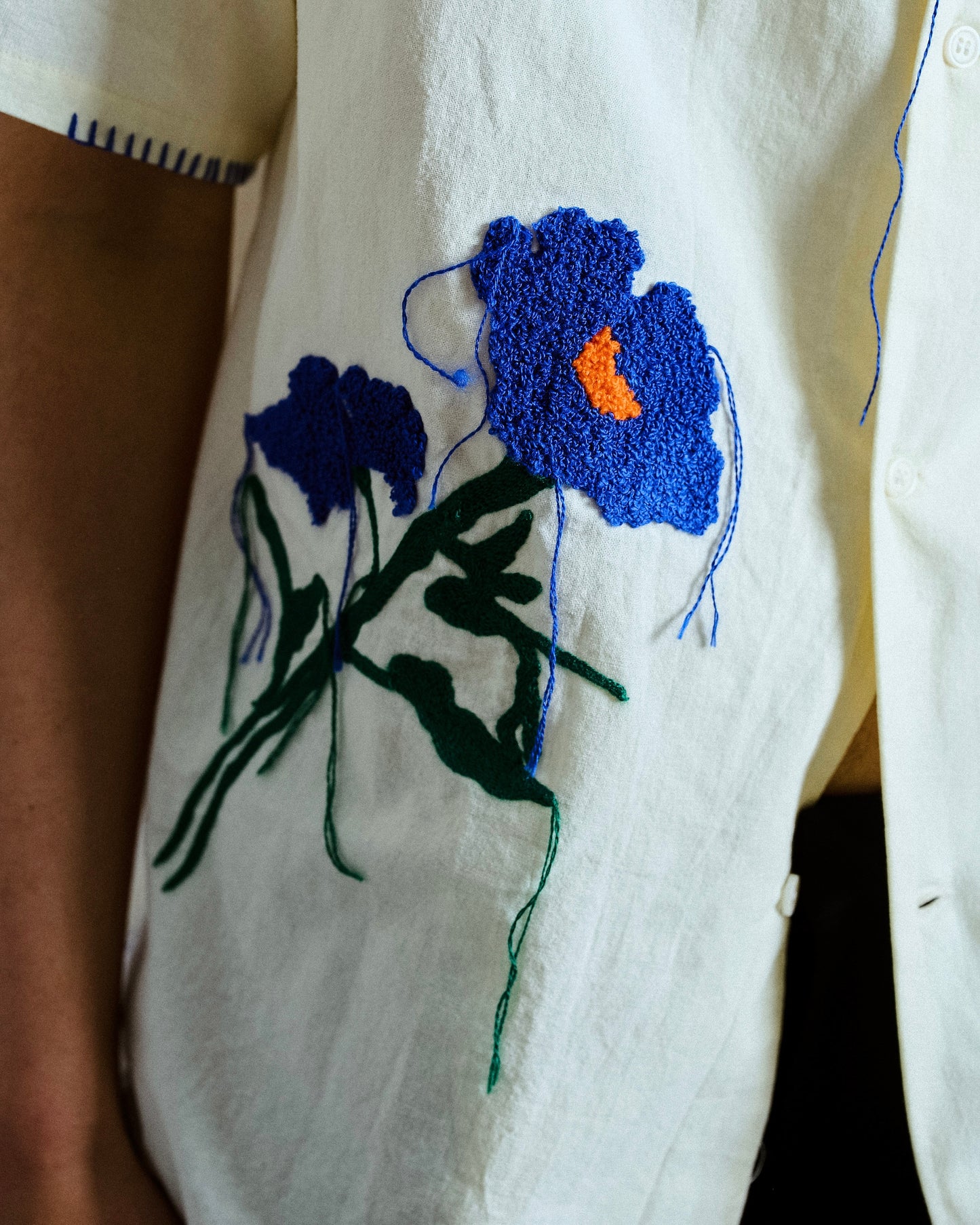 flower embroidery SAGARA h/s shirt