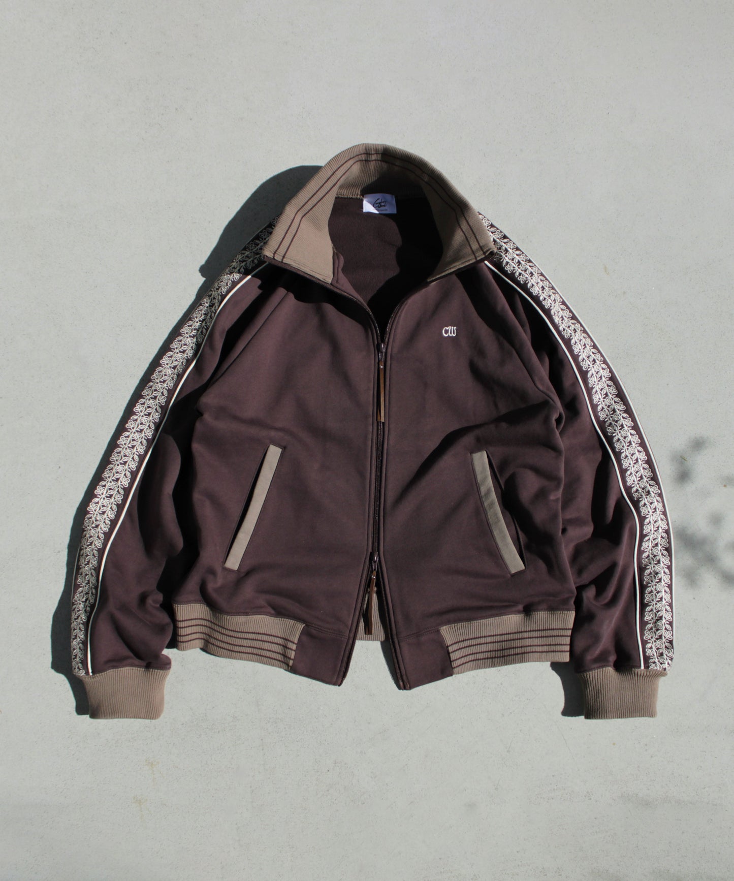 flower embroidery line track jacket