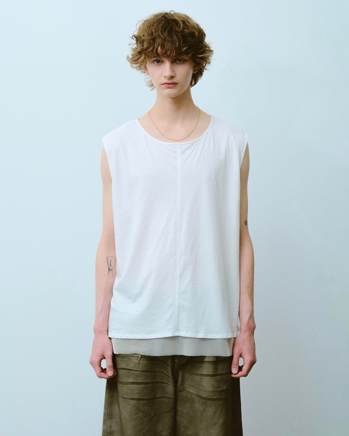 reversible layered sleeveless cutsew