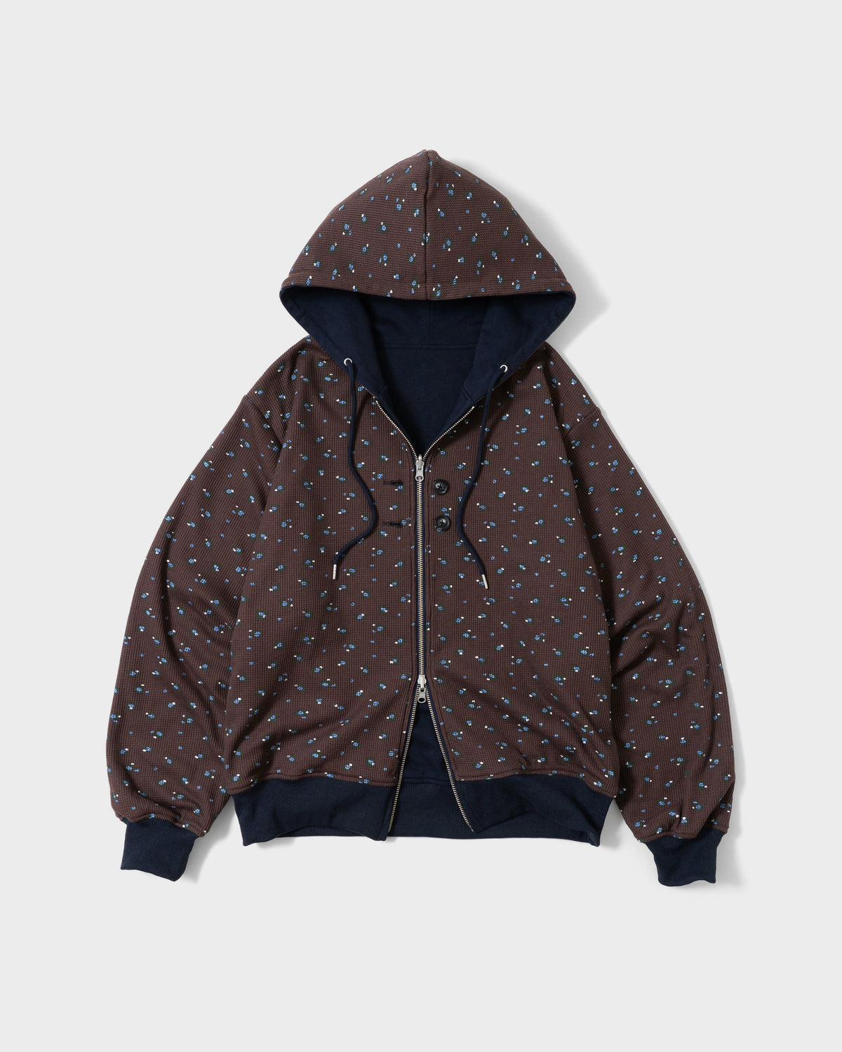 REVERSIBLE FLOWER THERMAL HOODIE