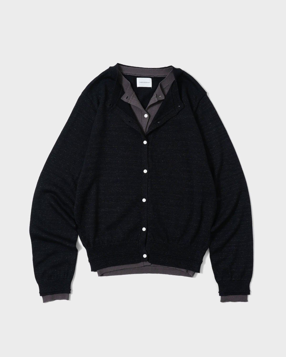 DOUBLE LAYERED KNIT CARDIGAN