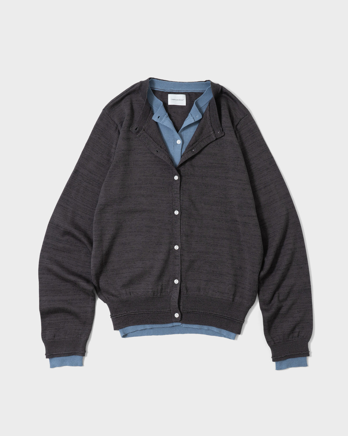DOUBLE LAYERED KNIT CARDIGAN