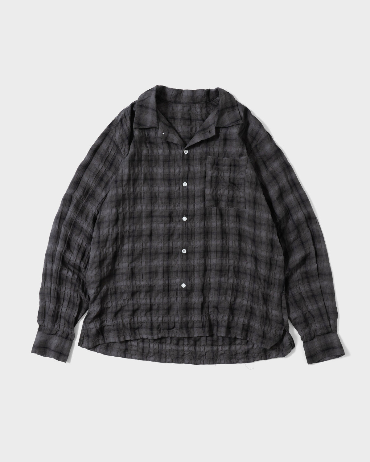 L/S SHIRRING CHECK SHIRT