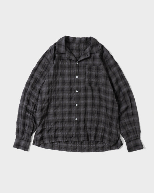 L/S SHIRRING CHECK SHIRT
