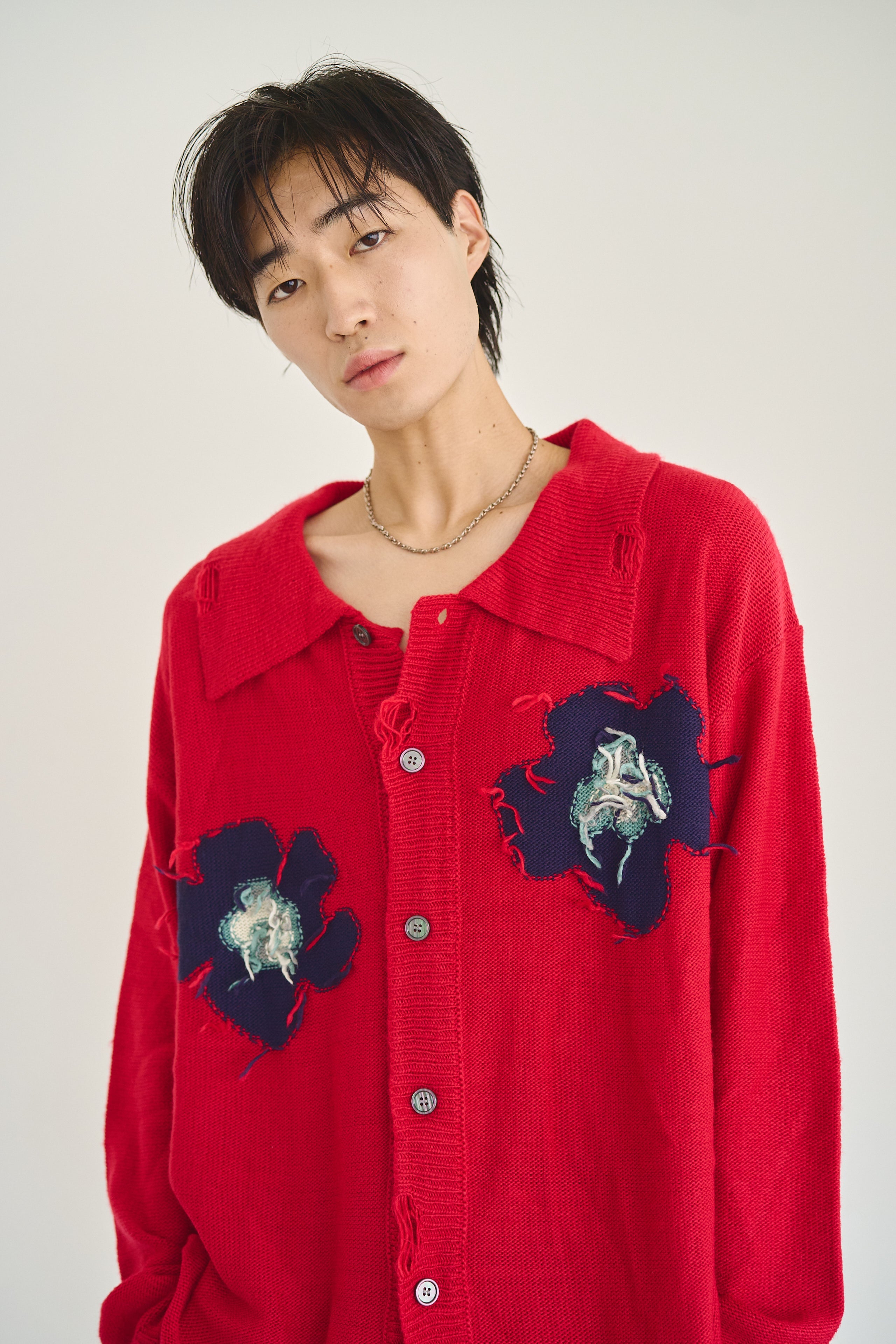 flower motif knit shirt cardigan – CAMPHOR WOOD - OFFICIAL