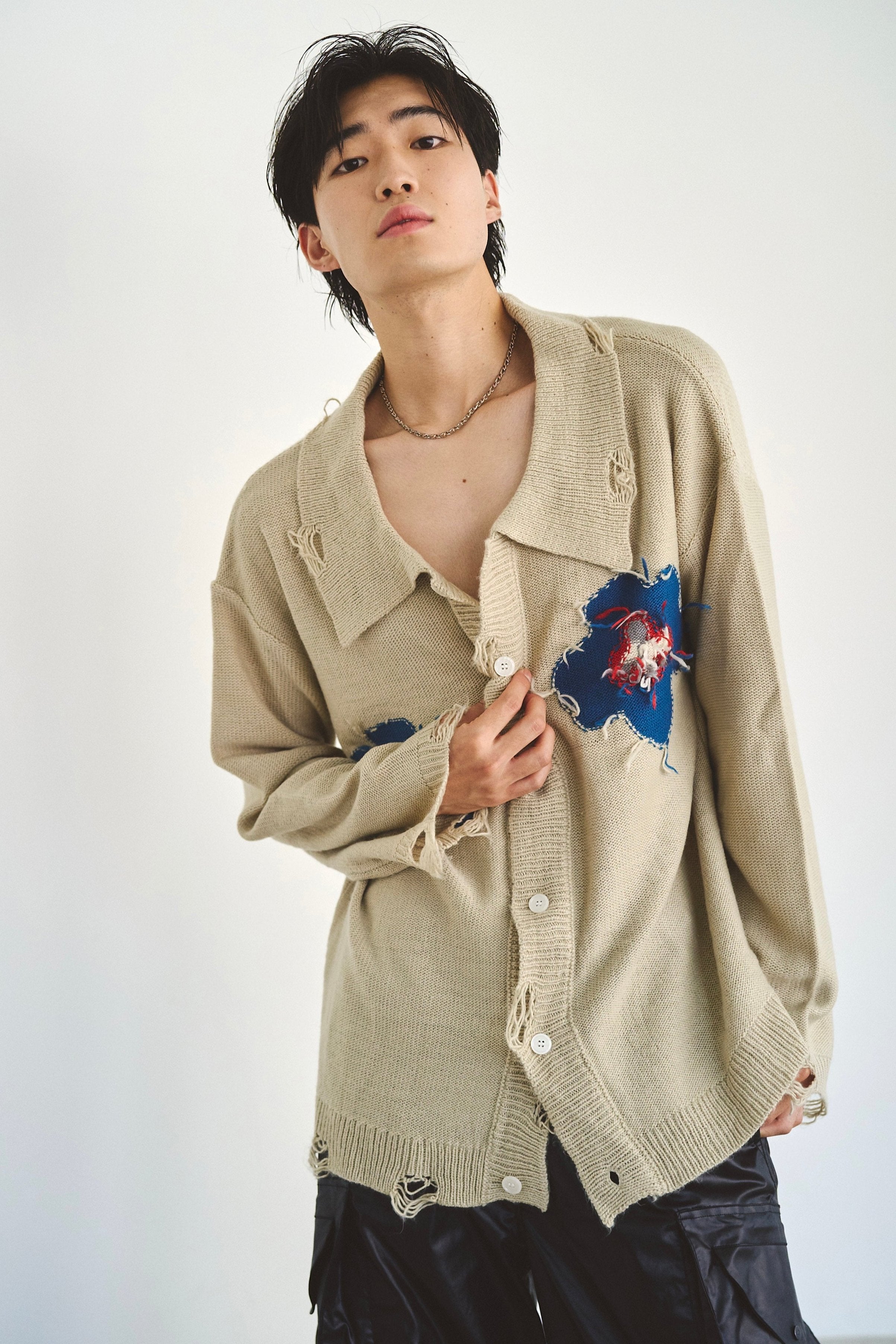 トップス Camphor Wood flower Cuba shirt cardigan flower motif knit shirt cardigan – CAMPHOR WOOD - OFFICIAL